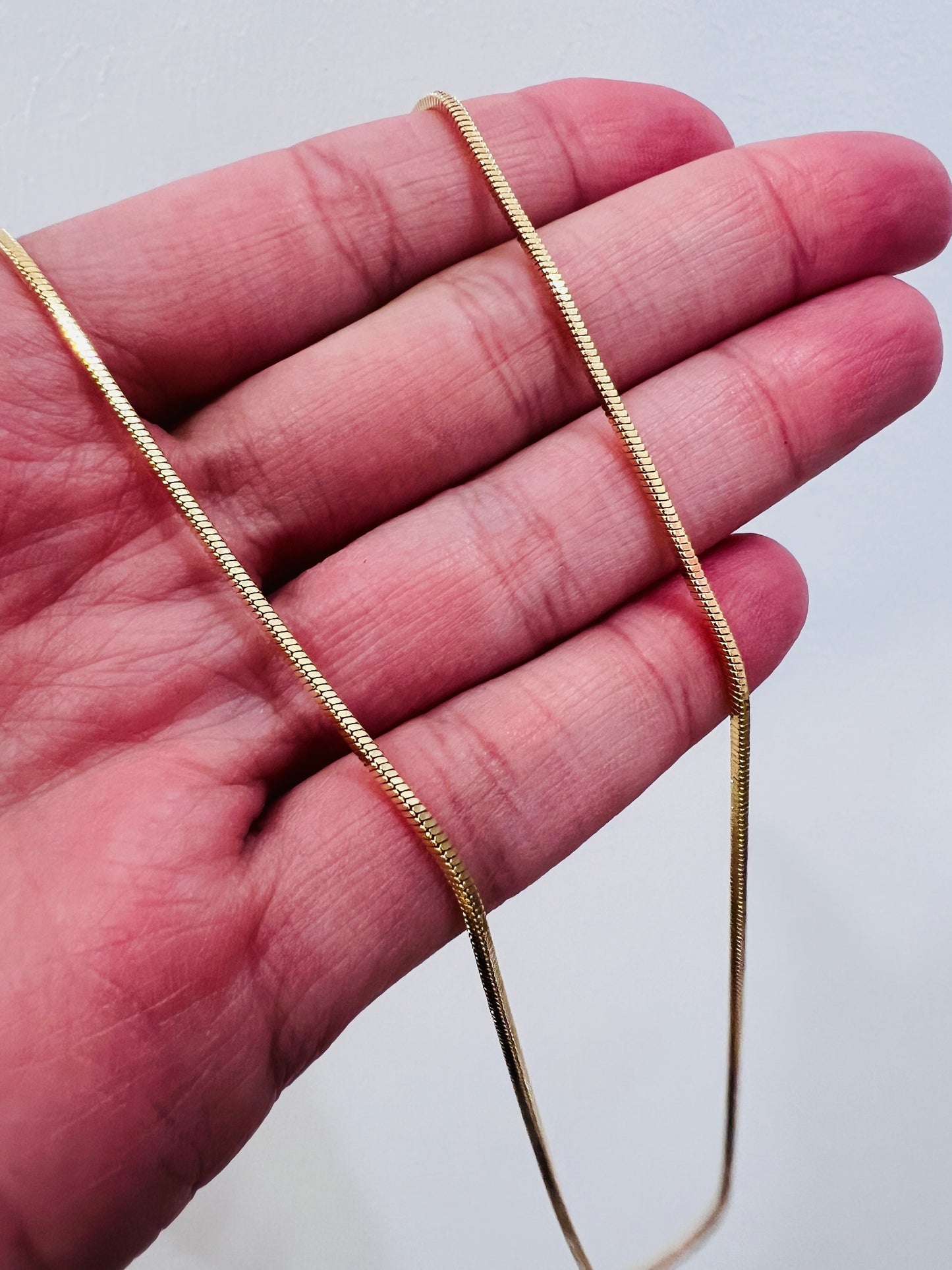Gold Filled 1.3mm Square Snake Necklace | Sleek Gold Chain Layer