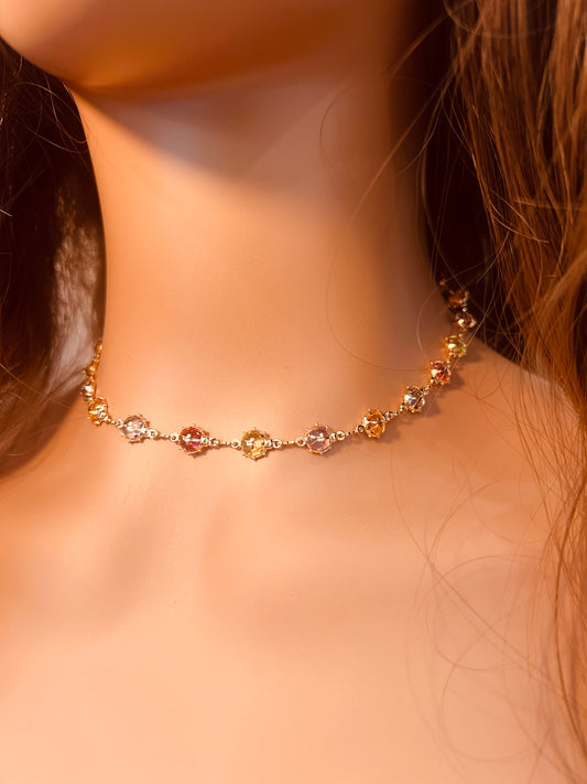 Gold Filled Lady Bug Gemstone Necklace | Playful Elegance