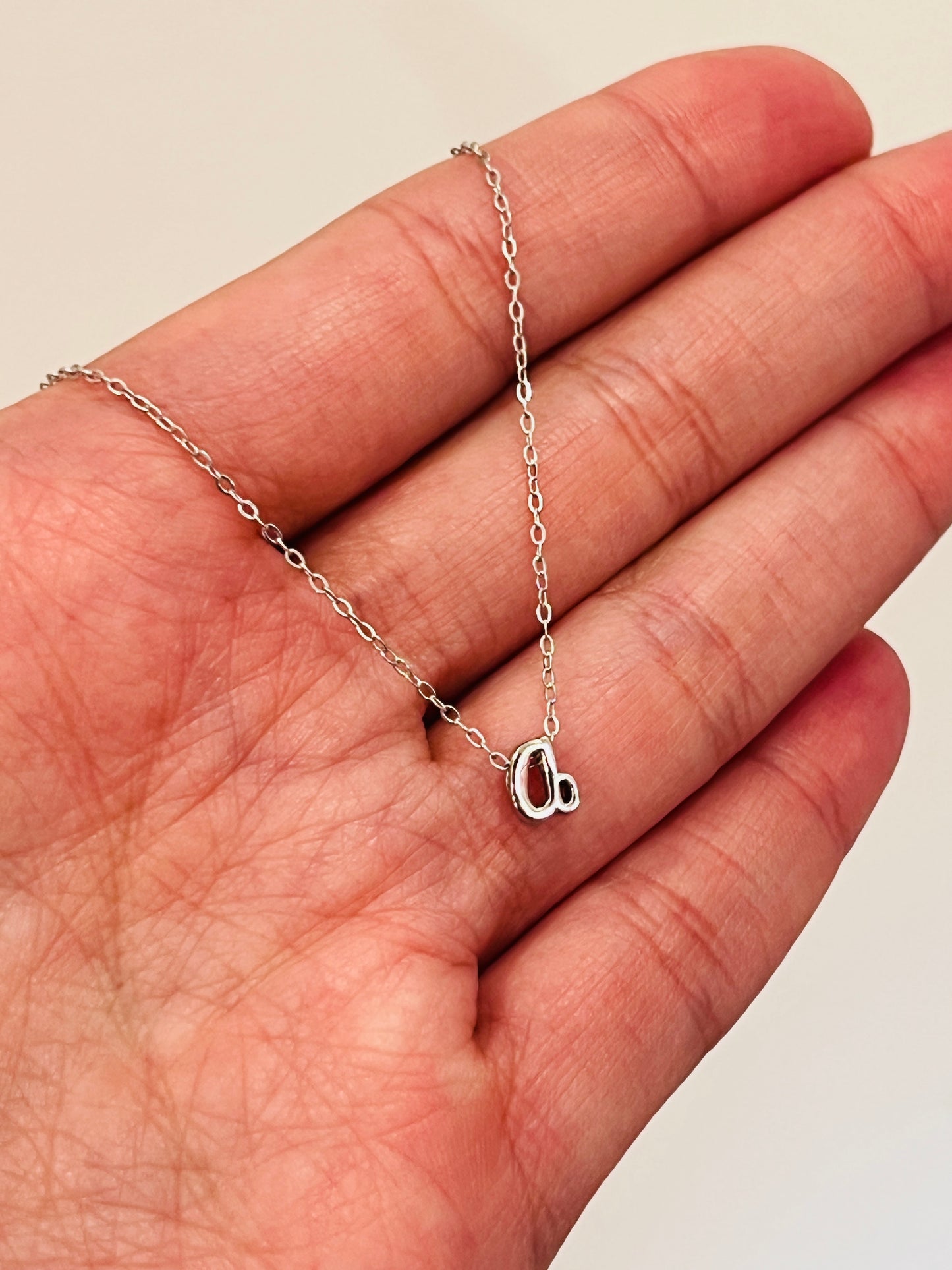 Sterling Silver Necklace with Script Initial Charm