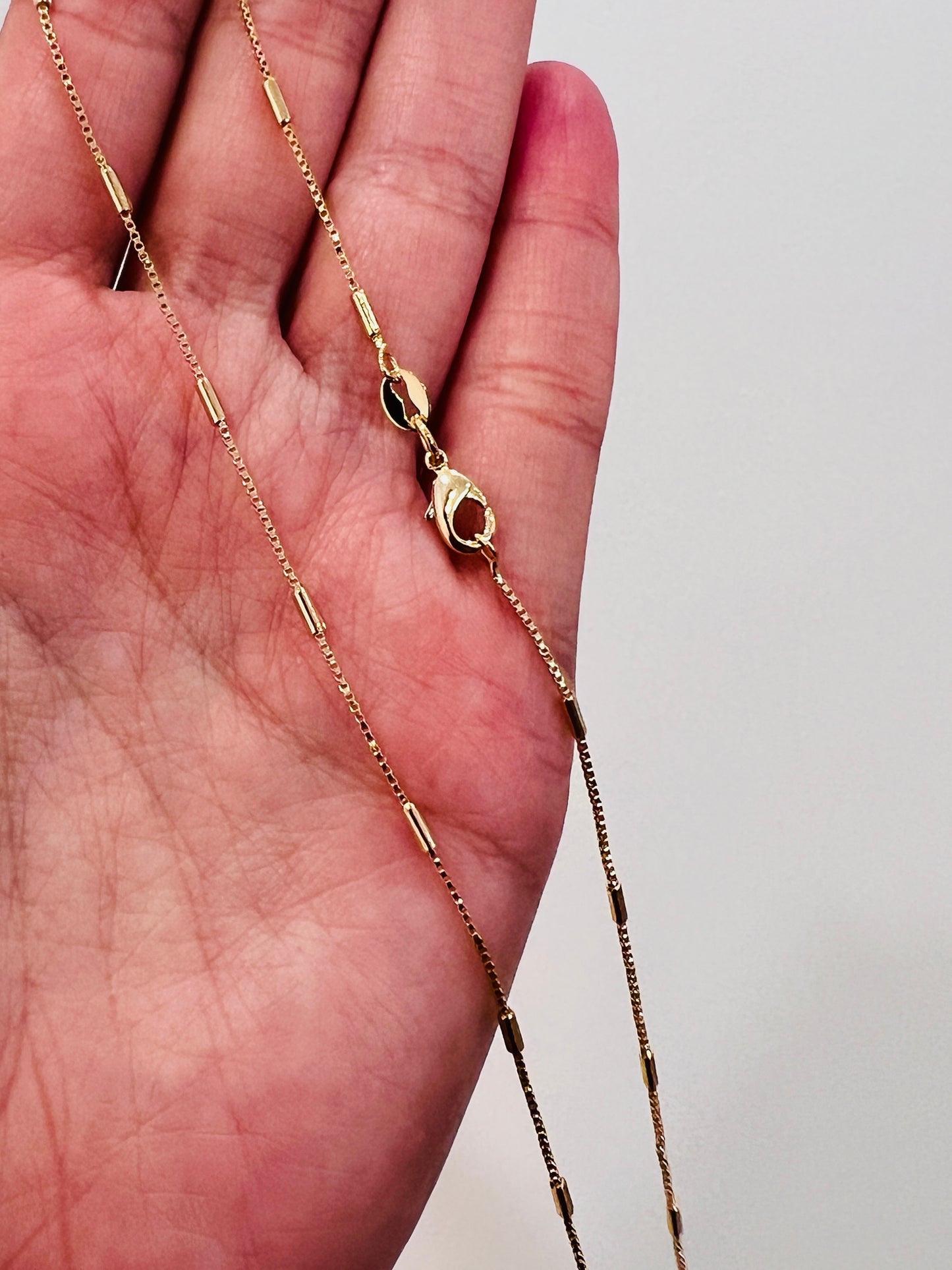 Gold Filled Box Necklace | 0.5mm Dainty Chain 16–20 Inch