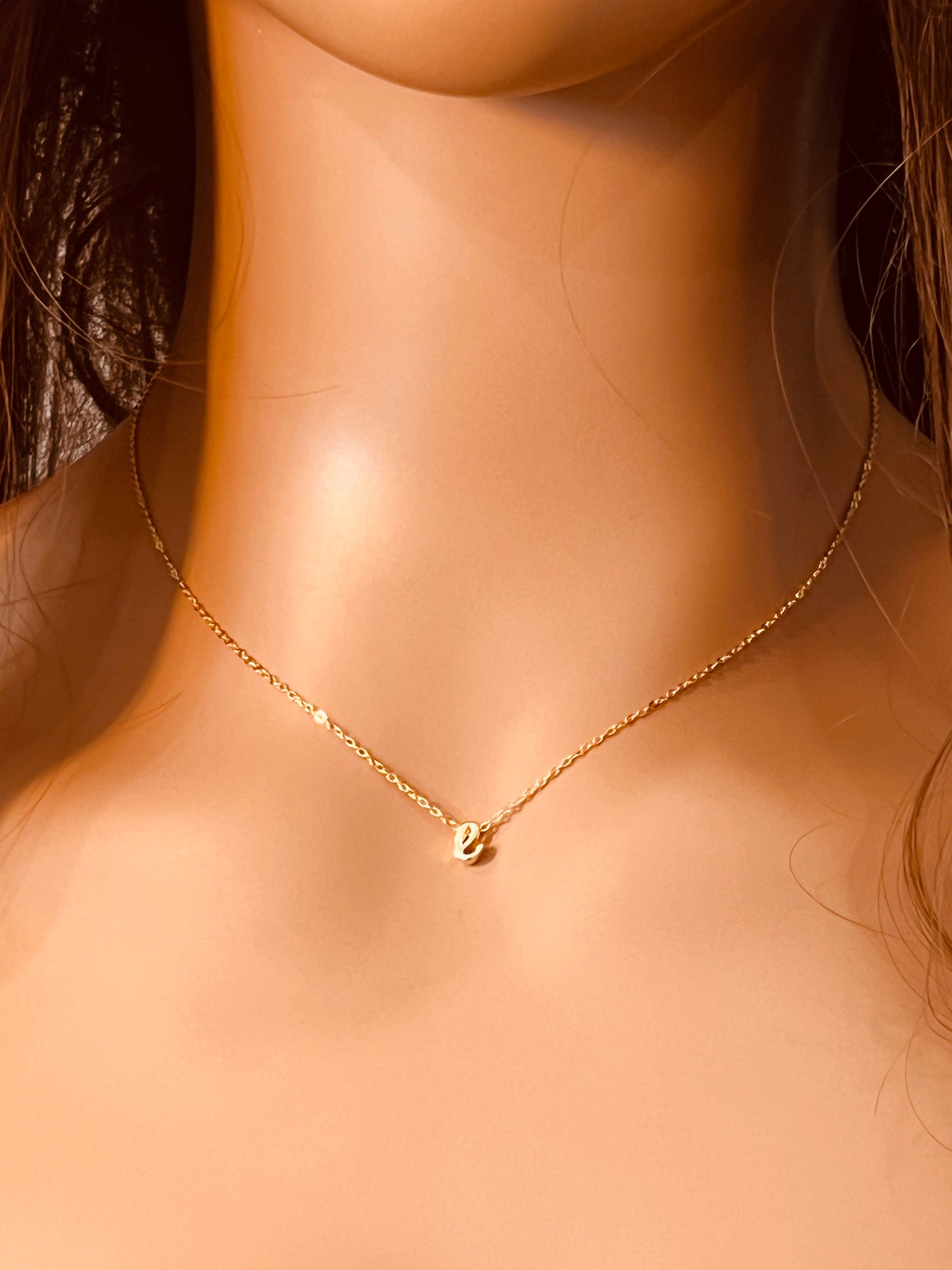 Sterling Silver Necklace with Script Initial Charm