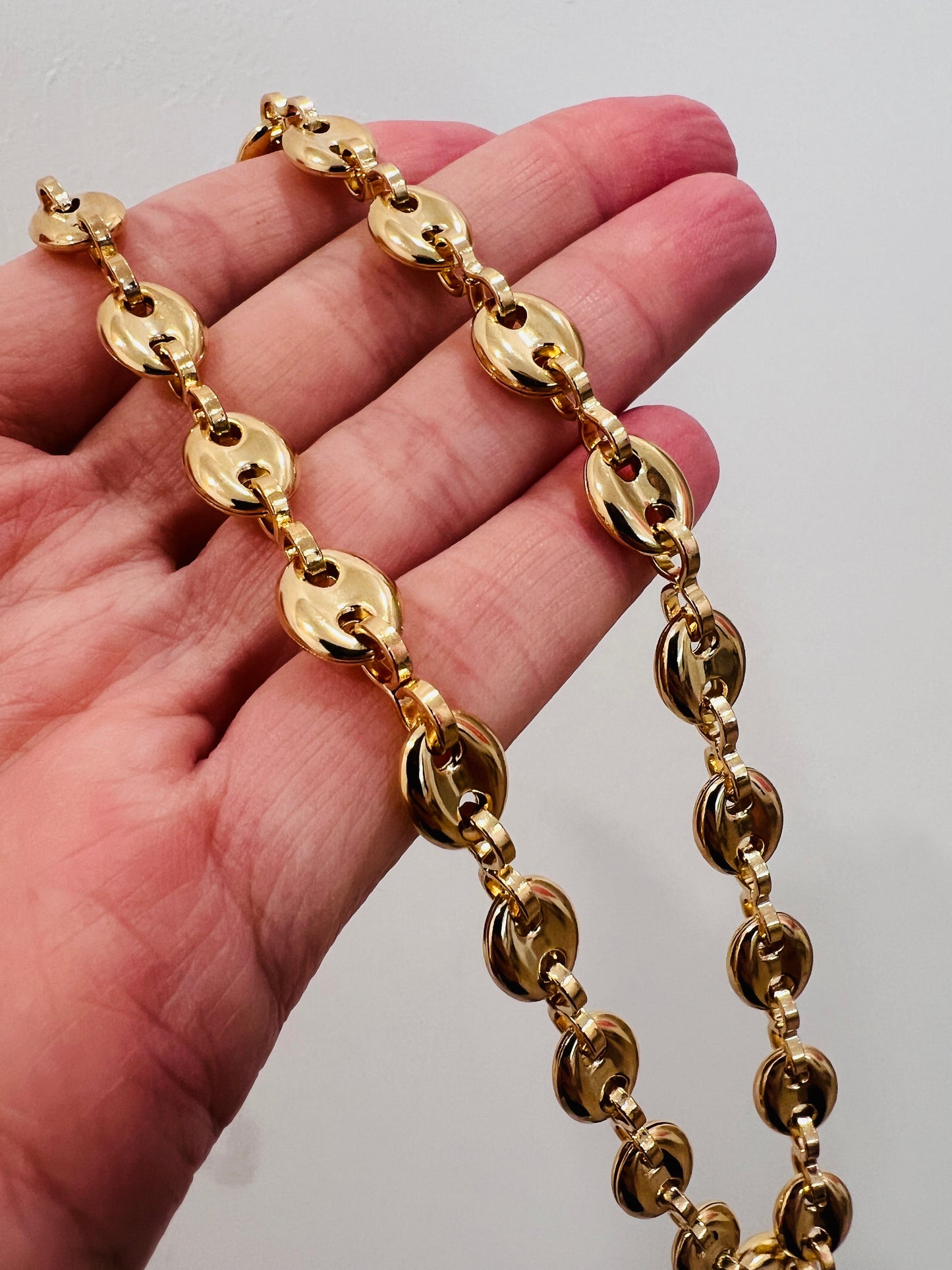Gold Filled Puff Chain Necklace | 8mm Wide 18–30 Inches