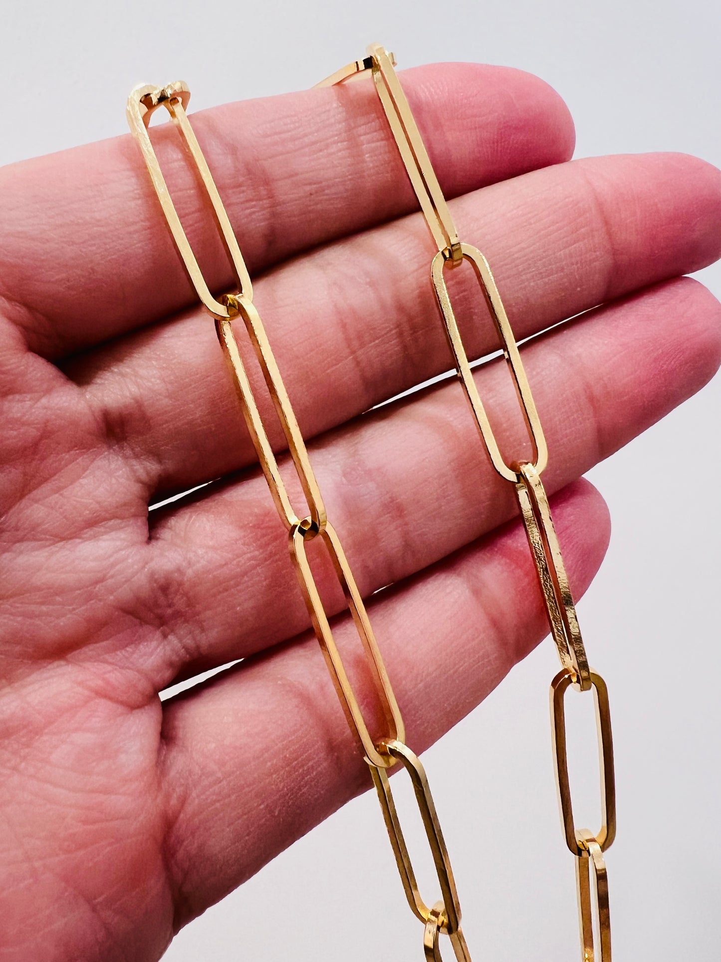 Gold Filled Paperclip Necklace | 5mm Chain | 16–20"
