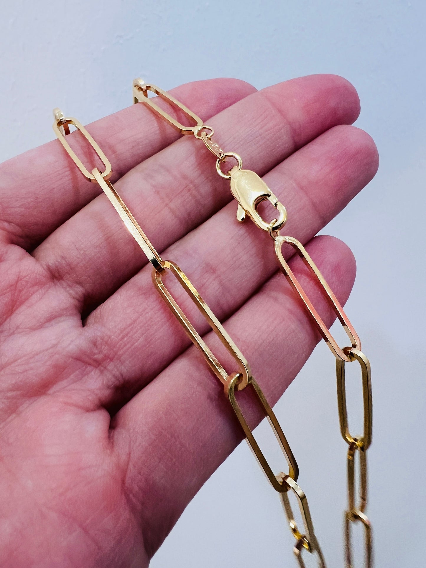 Gold Filled Paperclip Necklace | 5mm Chain | 16–20"