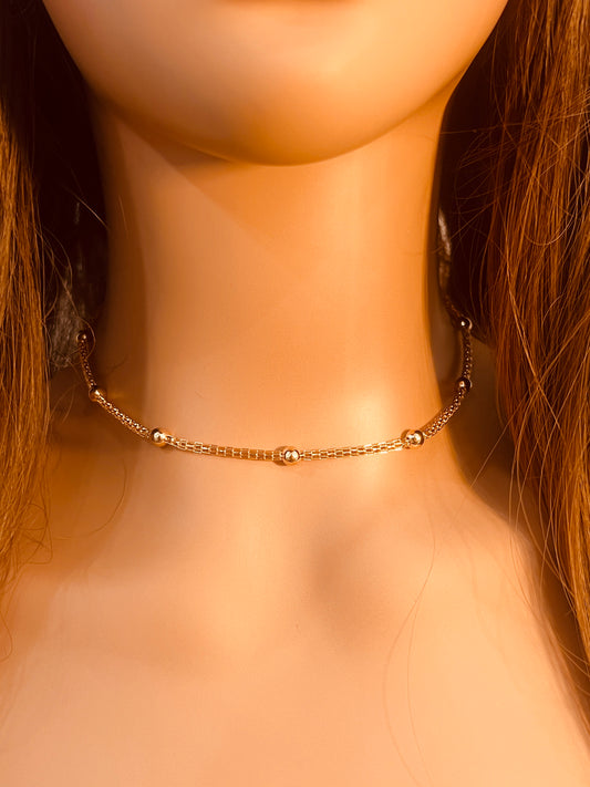 Gold Filled Mesh Ball Necklace | Delicate Detail with Classic Charm