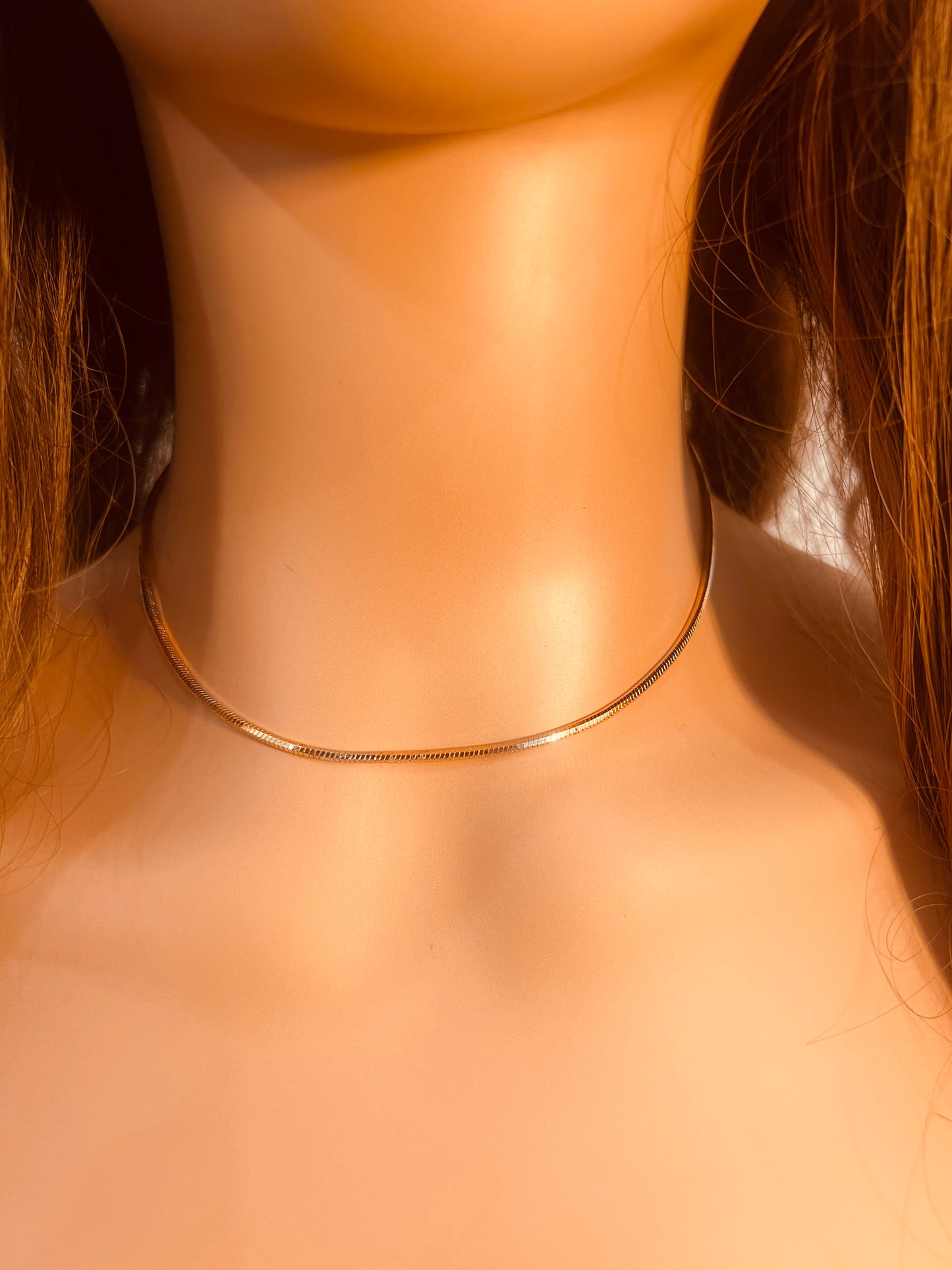 Two Tone Snake Necklace | 1.5mm Square Chain | 16–18 Inch