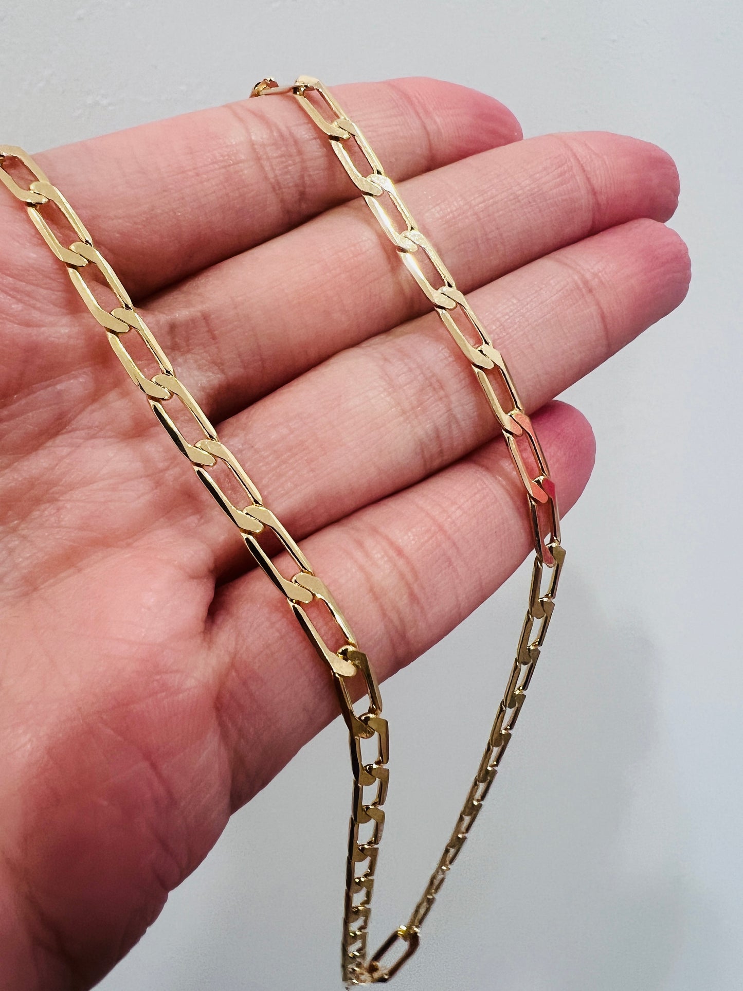 Gold Filled Curb Necklace | 3mm Chain | 16–18 Inch