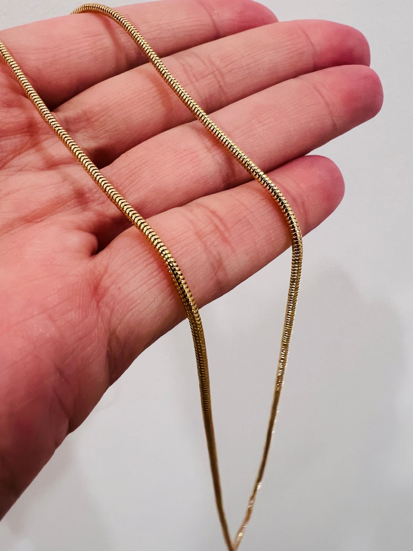 Gold Filled Snake Necklace | 1mm Flat Chain | 16–24 Inch