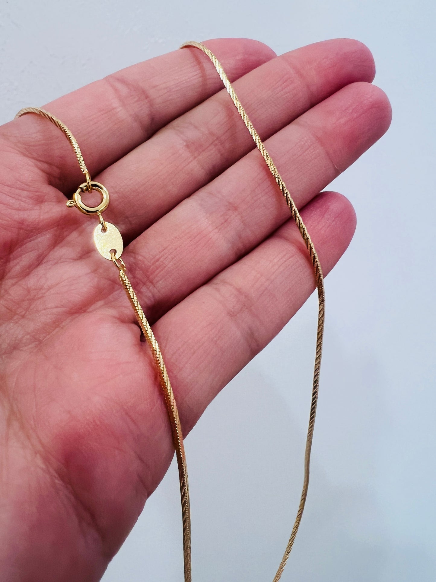 Gold Filled Square Snake Necklace | 0.5mm | 16–18 Inch