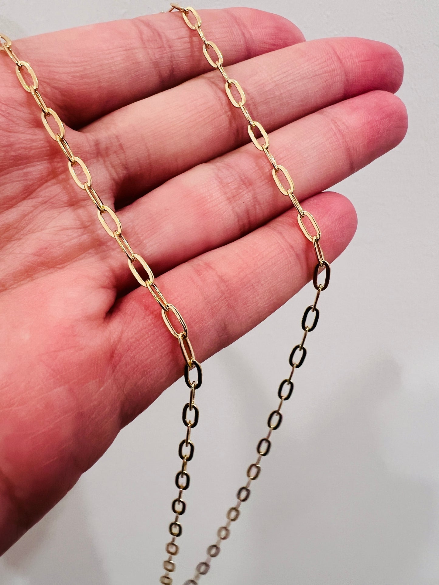 Gold Filled Oval Paperclip Necklace | 2mm | 16–30 Inch