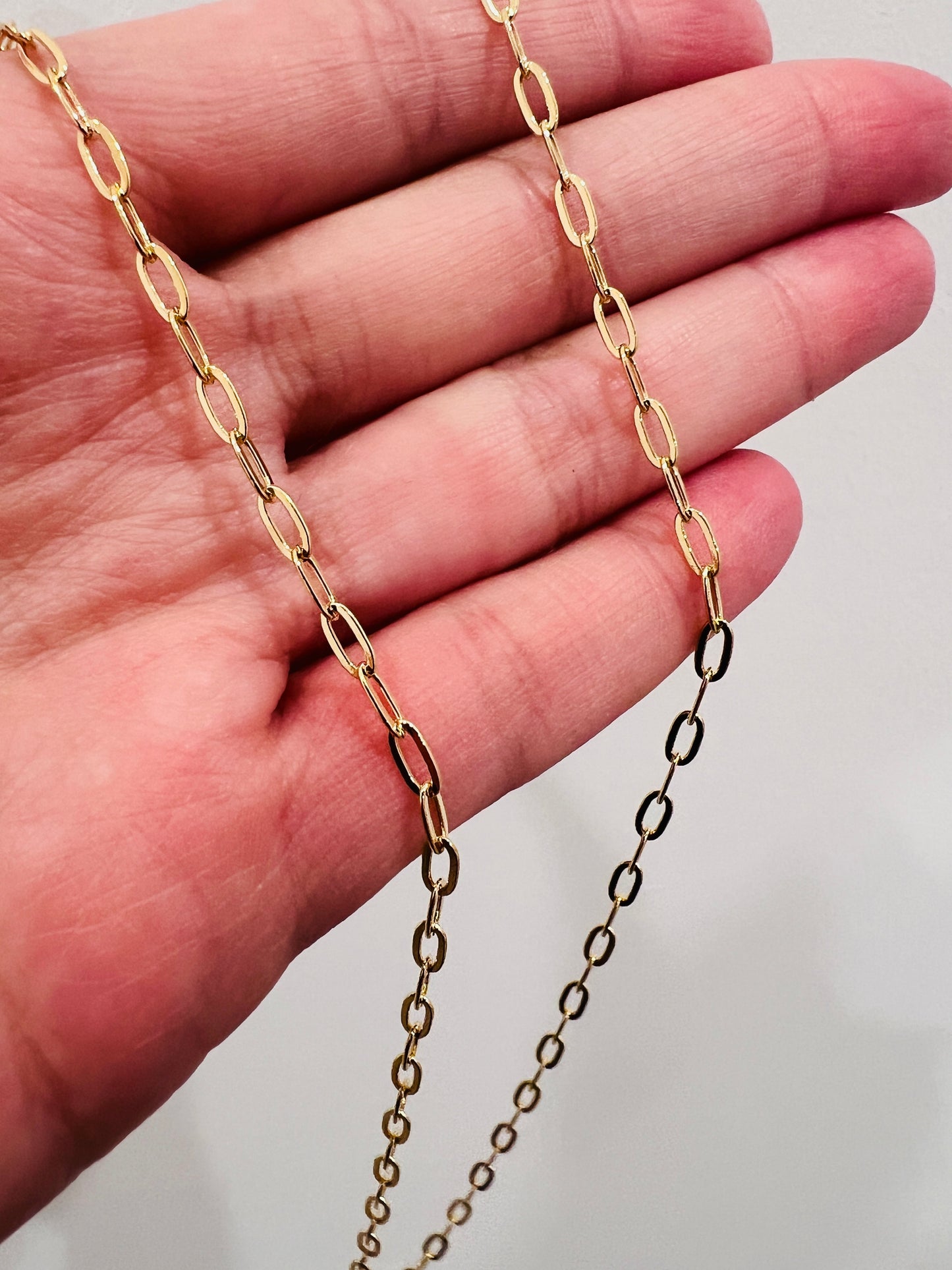 Gold Filled Oval Paperclip Necklace | 2mm | 16–30 Inch
