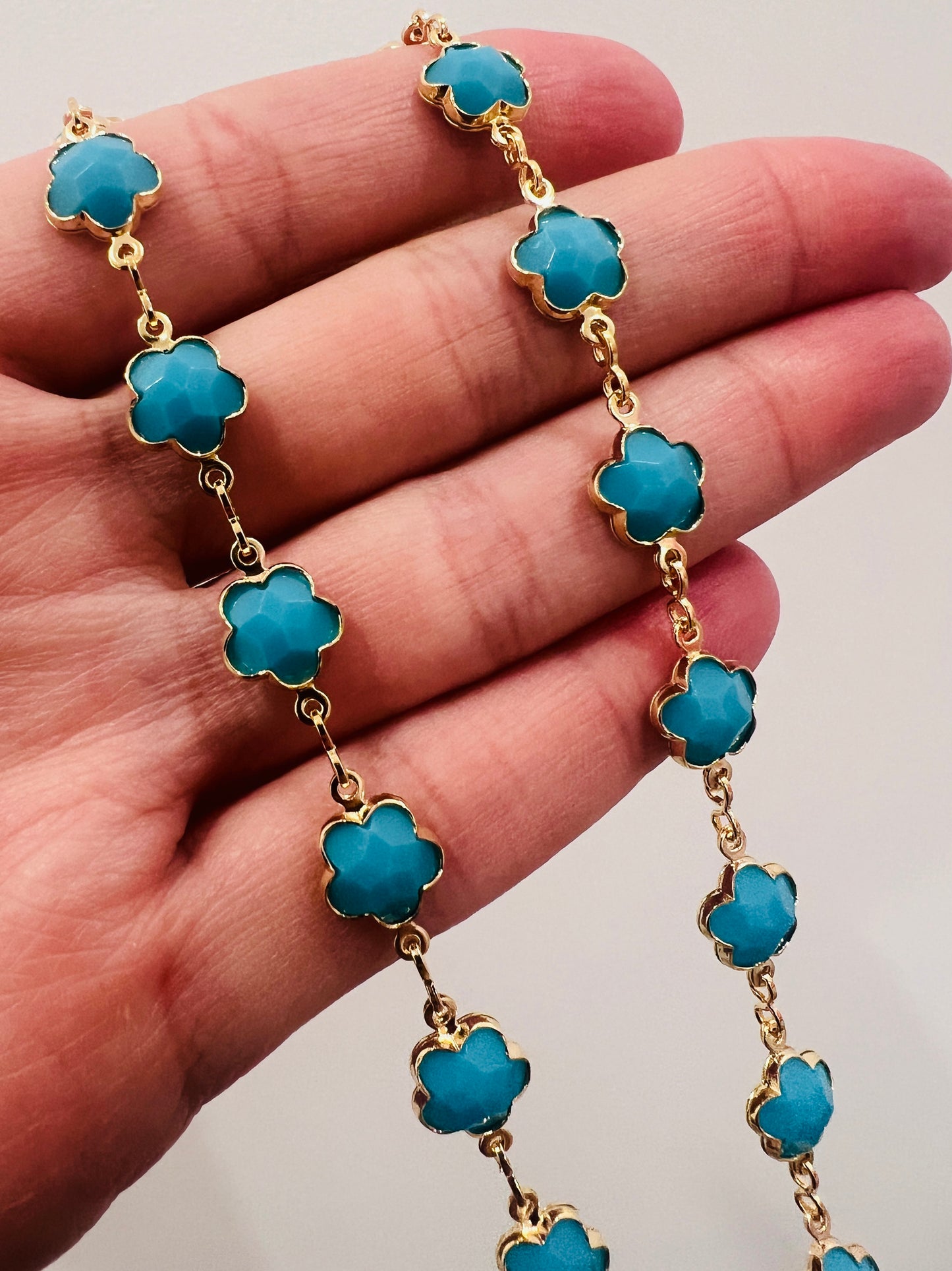 Gold Filled Flower Necklace | Gemstone Charm | 14–18 Inch