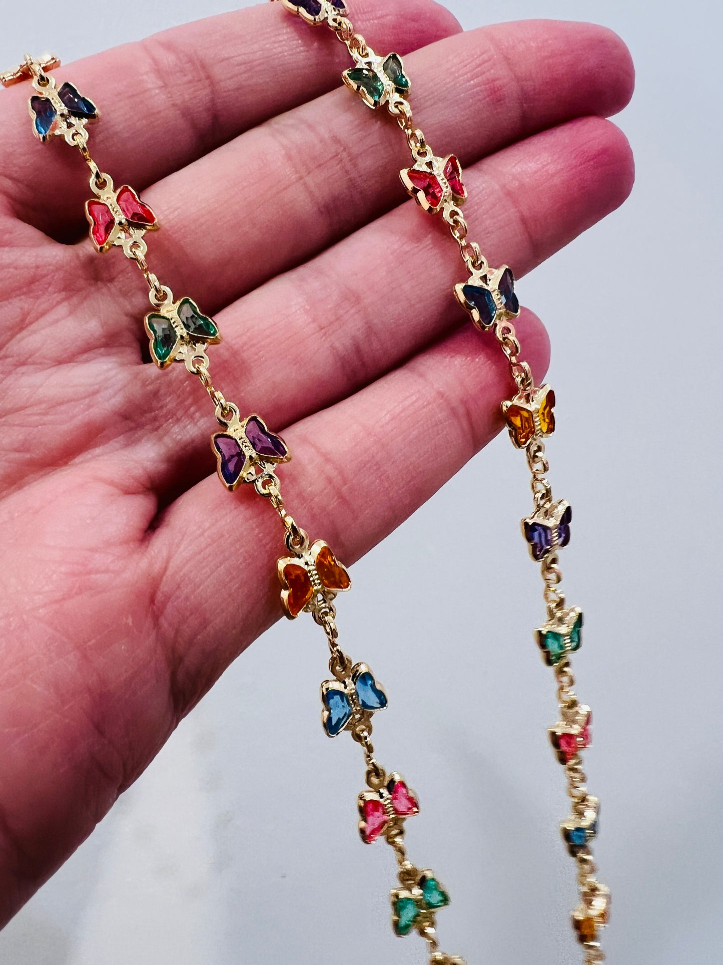 Gold Filled Butterfly Necklace | Gemstone | 16–18 Inch