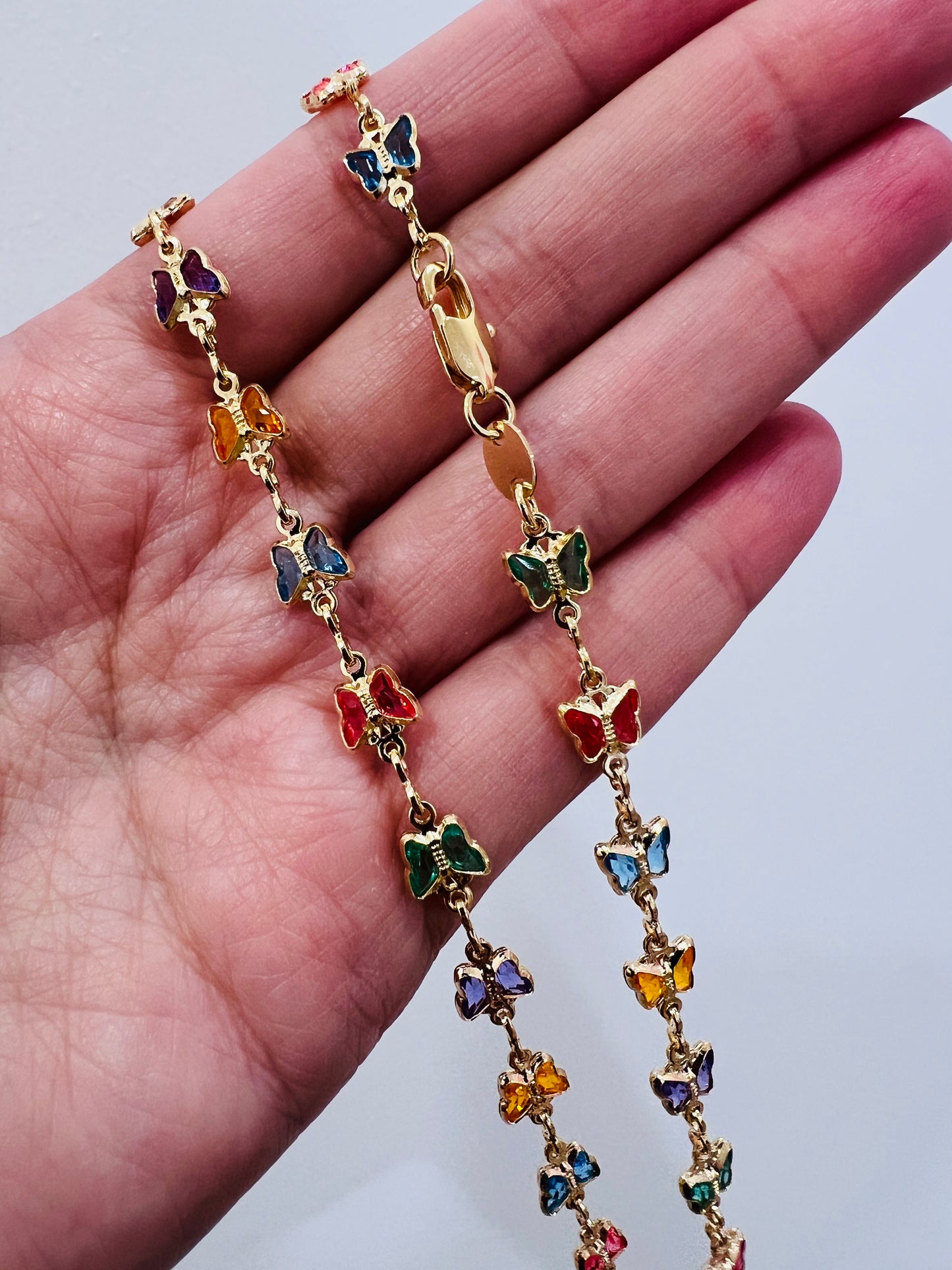 Gold Filled Butterfly Necklace | Gemstone | 16–18 Inch
