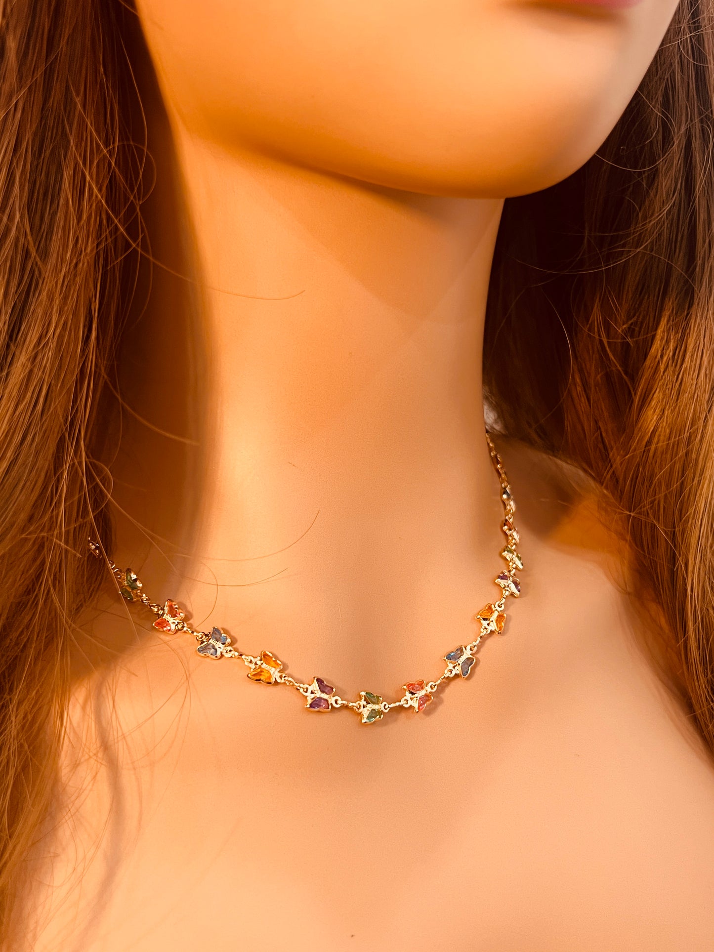 Gold Filled Butterfly Necklace | Gemstone | 16–18 Inch