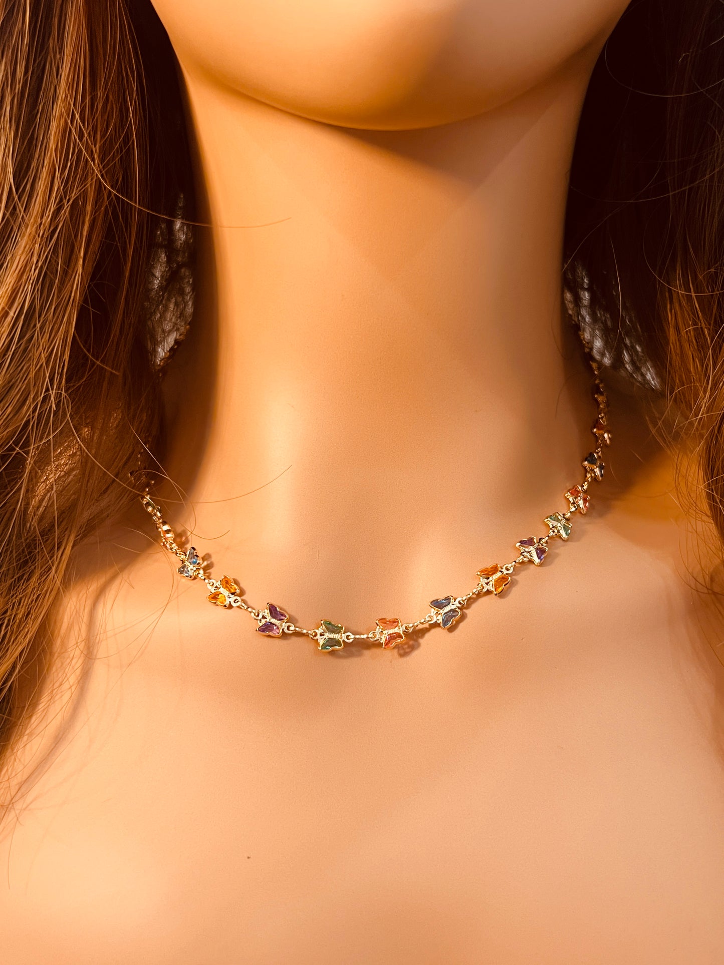 Gold Filled Butterfly Necklace | Gemstone | 16–18 Inch