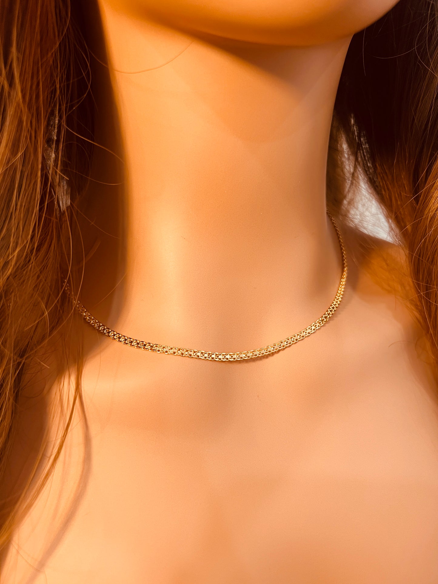 Gold Filled 2.5mm Woven Mesh Necklace | Delicate Textured Chain Jewelry