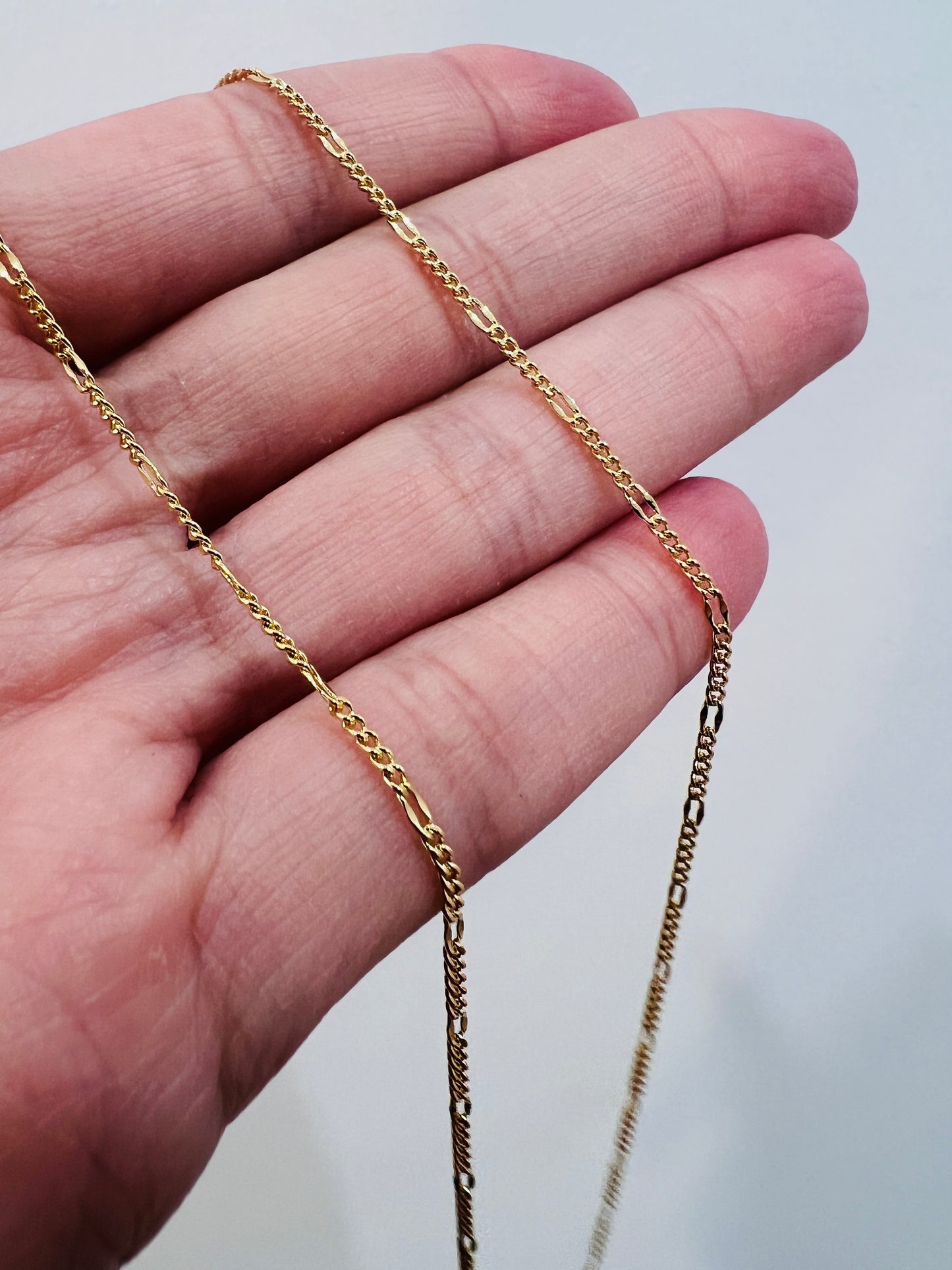 Gold Filled Curb Necklace | 0.8mm Dapped | 16–18 Inch