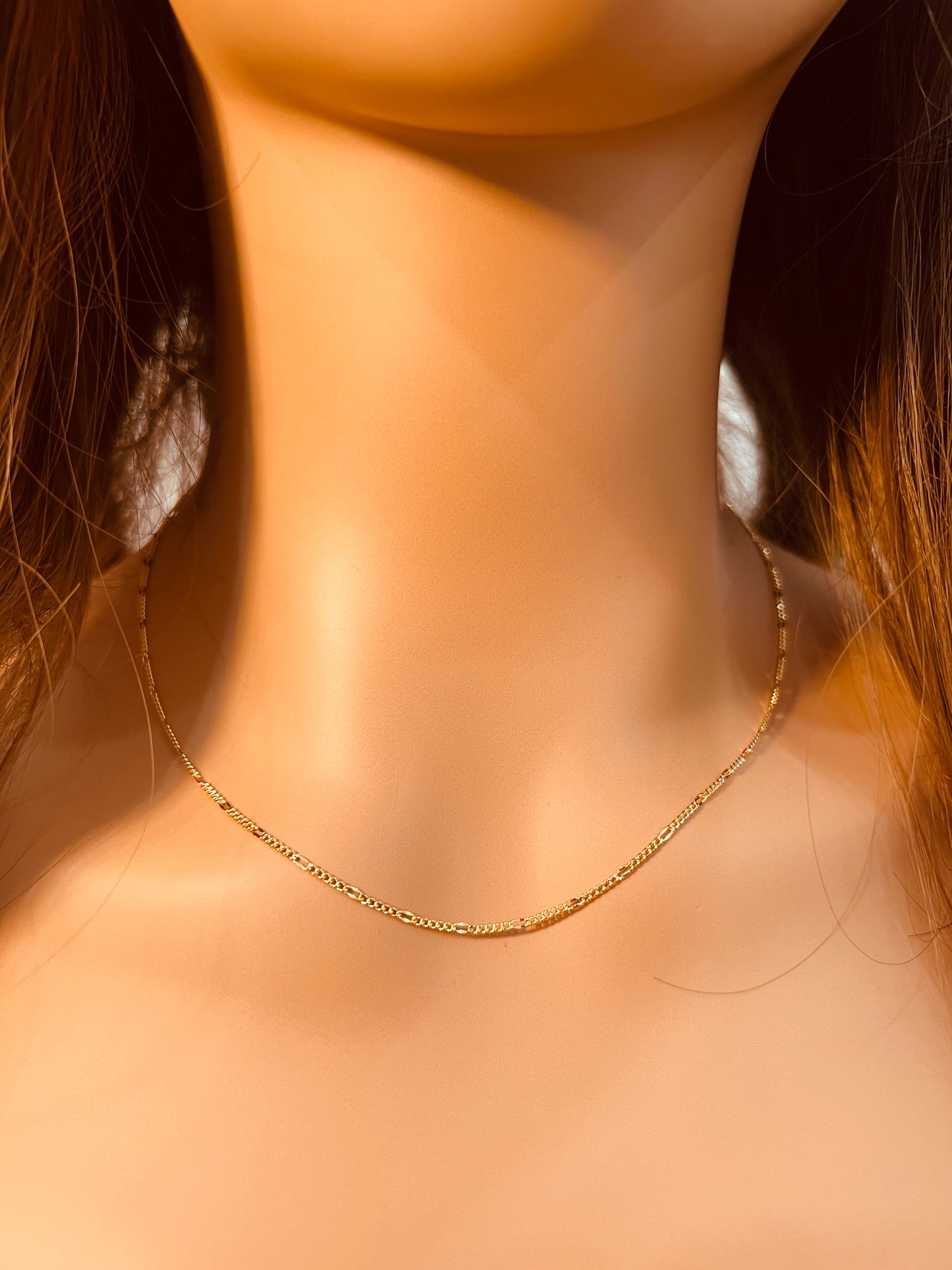 Gold Filled Curb Necklace | 0.8mm Dapped | 16–18 Inch