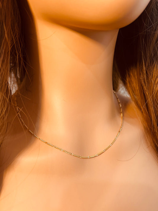 Gold Filled Curb Necklace | 0.8mm Dapped | 16–18 Inch