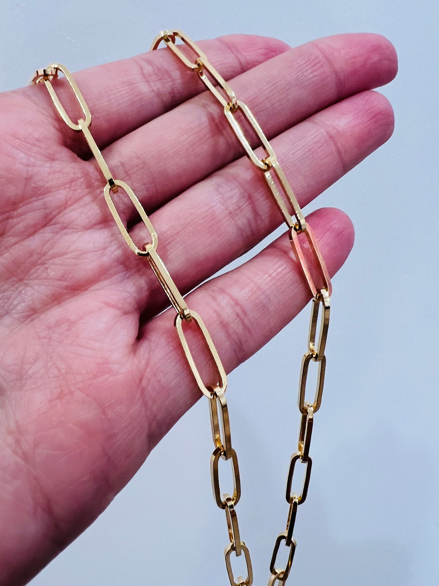 Gold Filled Paperclip Necklace | 18kt 4mm Chain in 16" 18" 20"