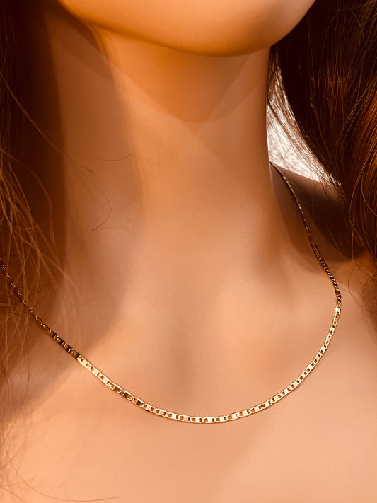 Gold Filled Mariner Chain Necklace | 2mm Waterproof Link