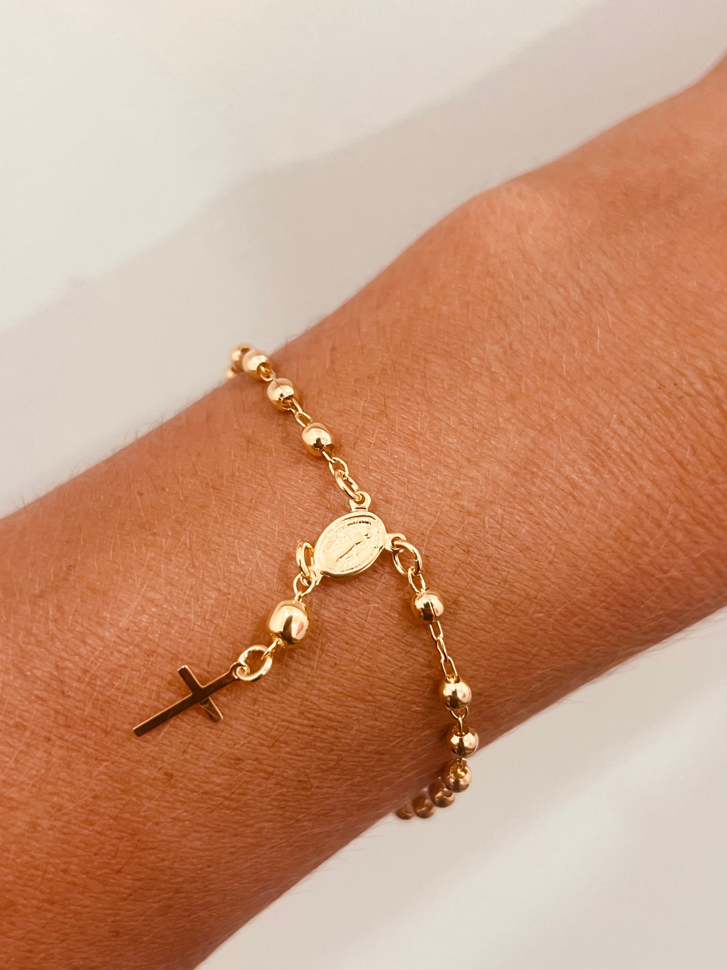 Gold Filled Virgin Mary Rosary Bracelet | 7-Inch