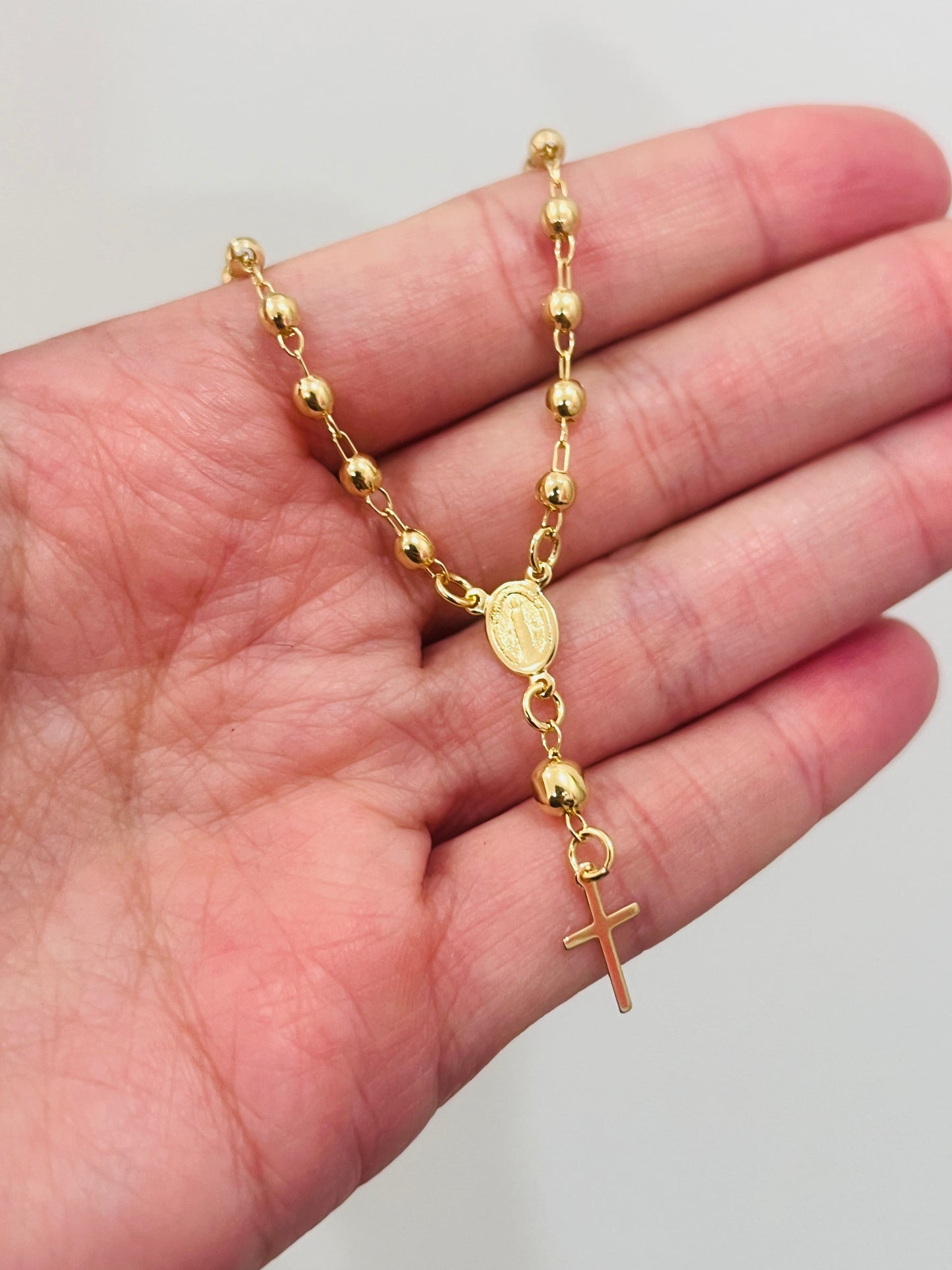 Gold Filled Virgin Mary Rosary Bracelet | 7-Inch