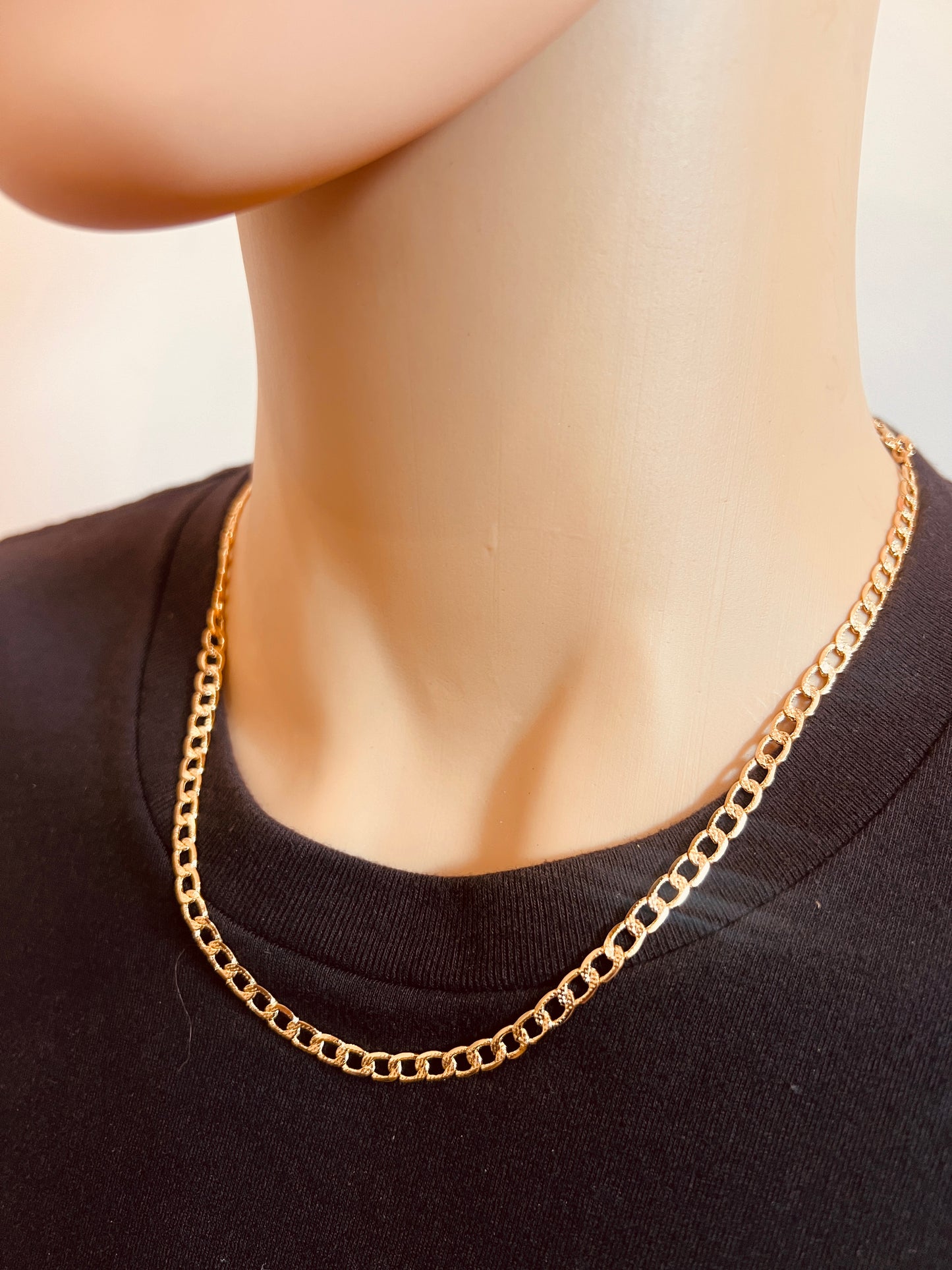 Gold Filled Curb Chain | 4mm Beveled Links | 20–24"