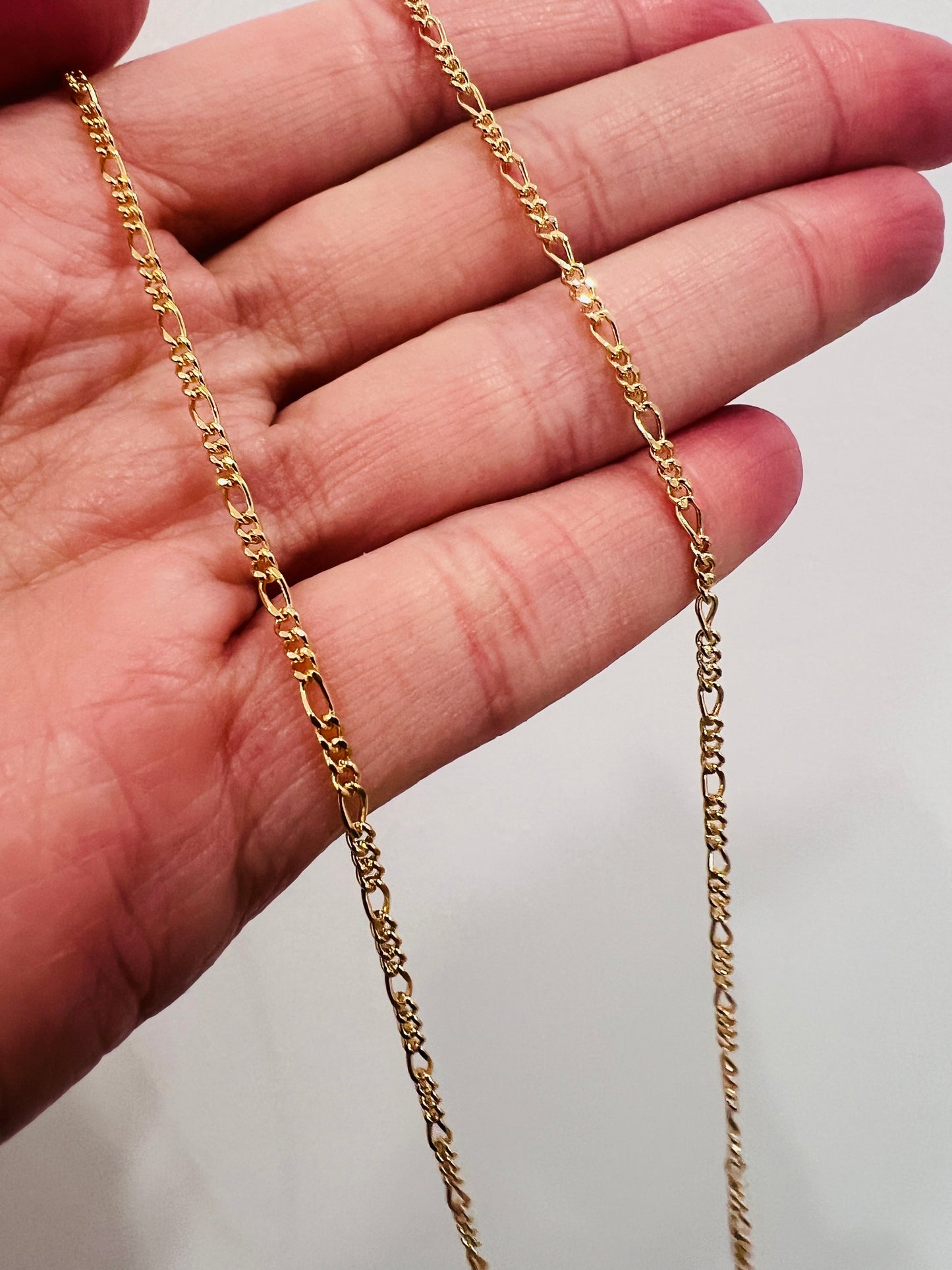 Gold Filled Figaro Necklace | 1mm Dainty Chain | 14–24