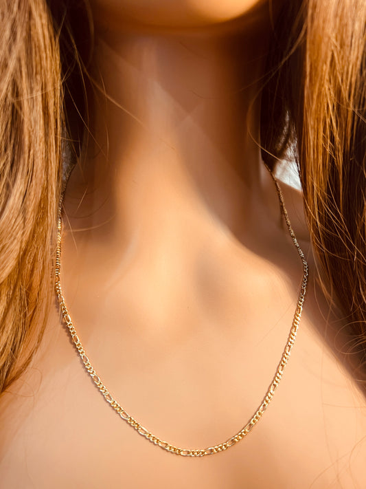 Gold Filled Figaro Necklace | 2mm Chain | 14–24 Inch