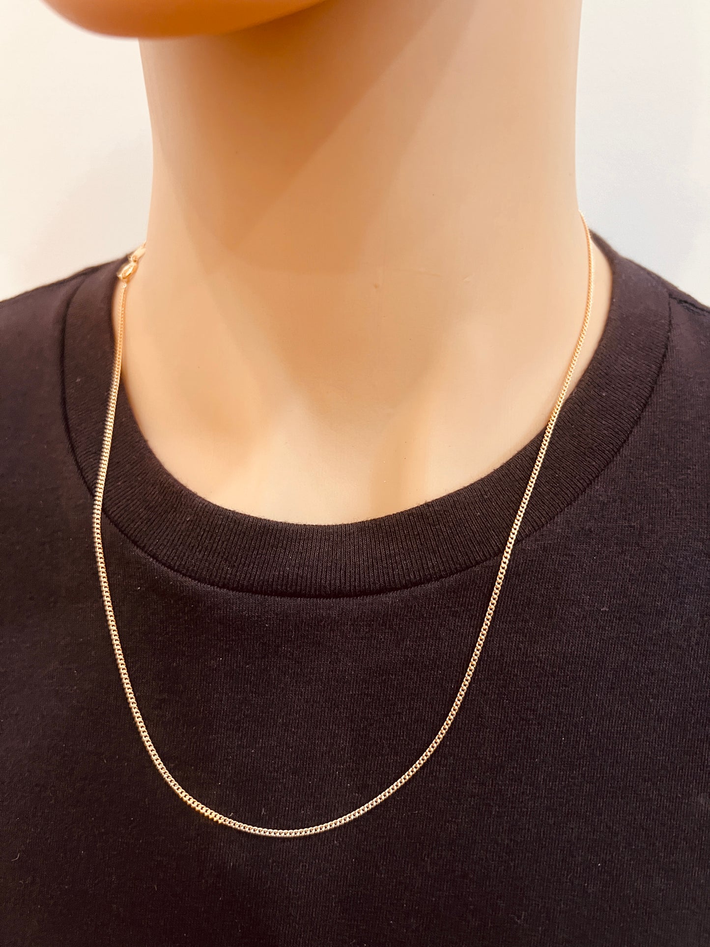 Gold Filled Curb Chain | 0.9mm Width | Dainty Layering Chain
