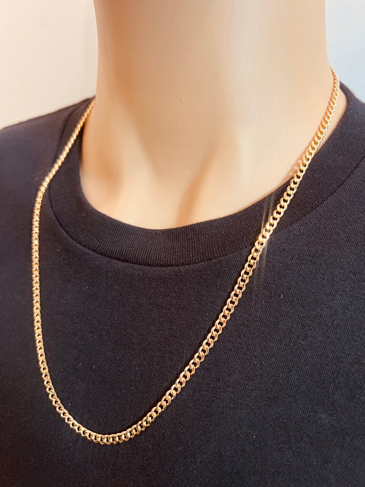 Gold Filled 3mm Curb Chain Necklace | Sleek Unisex Layers