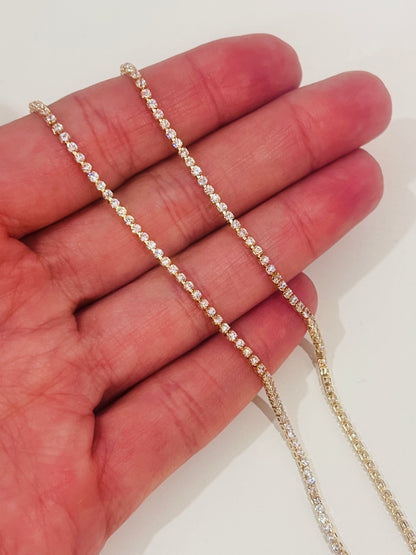 18KT Gold Filled Necklaces, Gold Filled CZ Tennis Choker| Layering Necklace by HAUS OF MONOGRAM