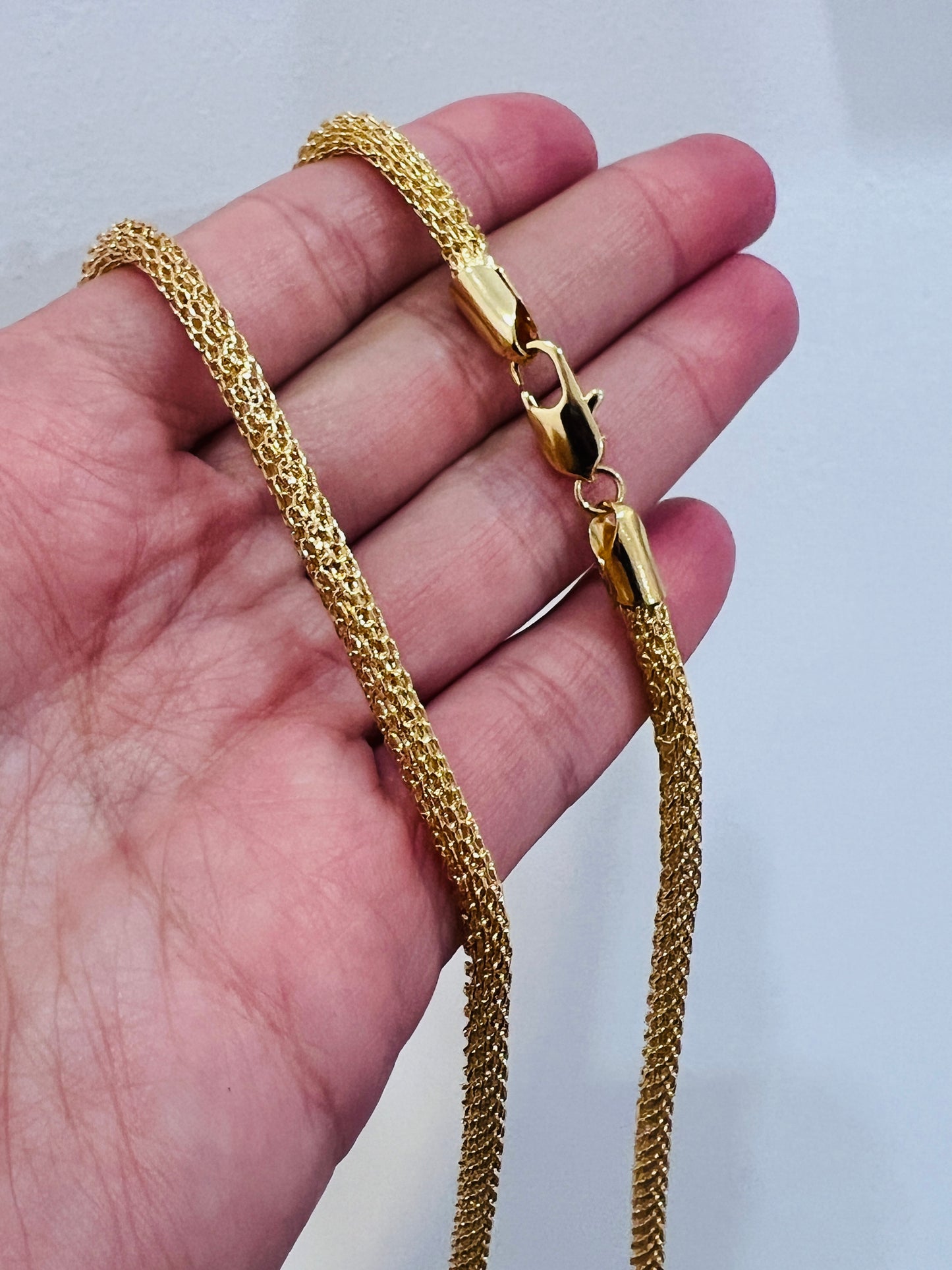 Gold Filled Round Mesh Chain | 3mm Width | 16–24 Inch