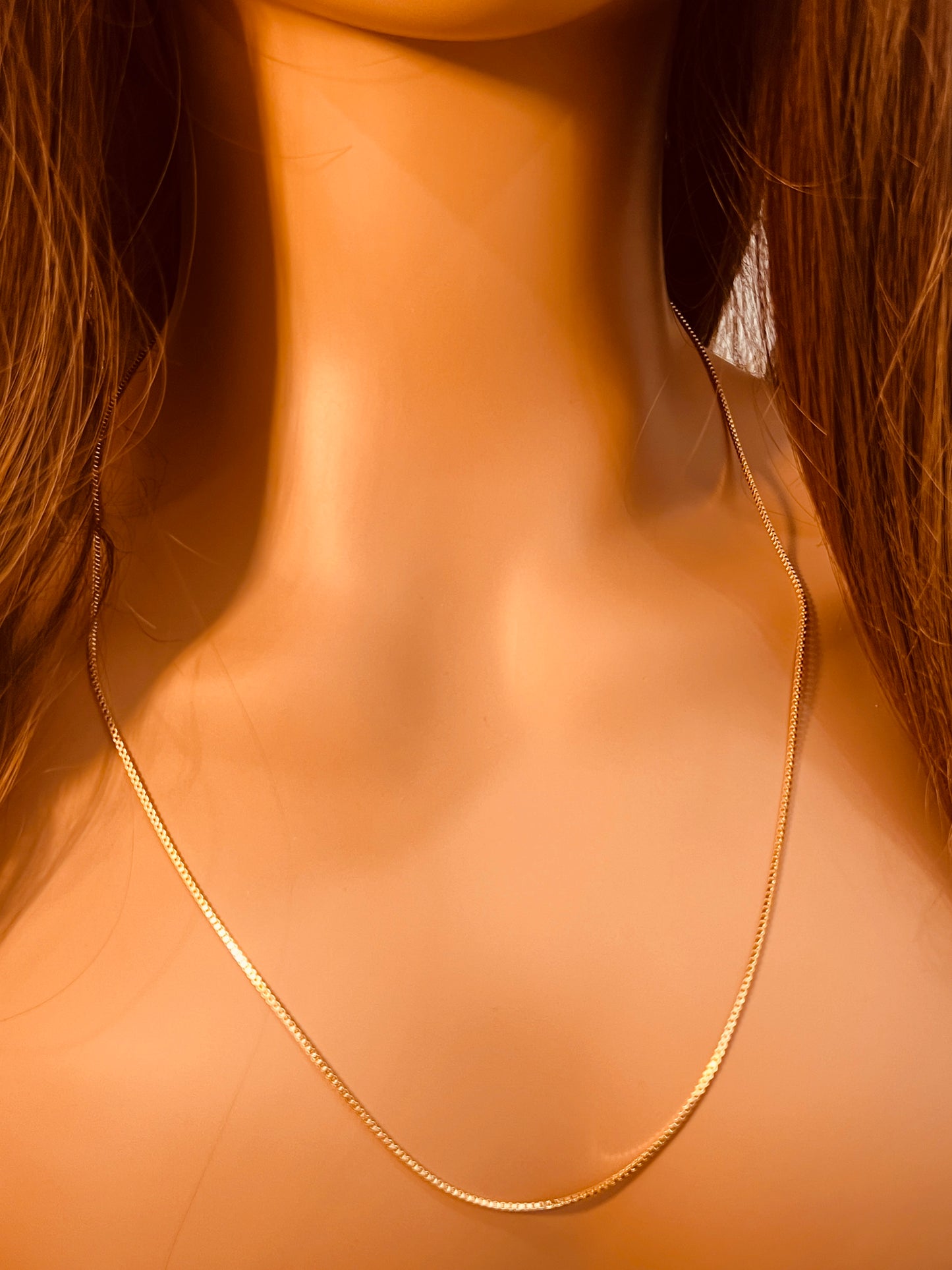 Gold Filled Box Necklace | 0.5mm Width | 14–24 Inch Size