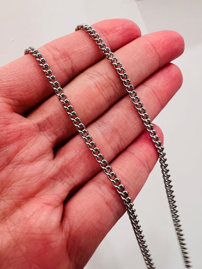 Stainless Steel Curb Necklace | 2mm Classic Chain Layer by HAUS OF MONOGRAM
