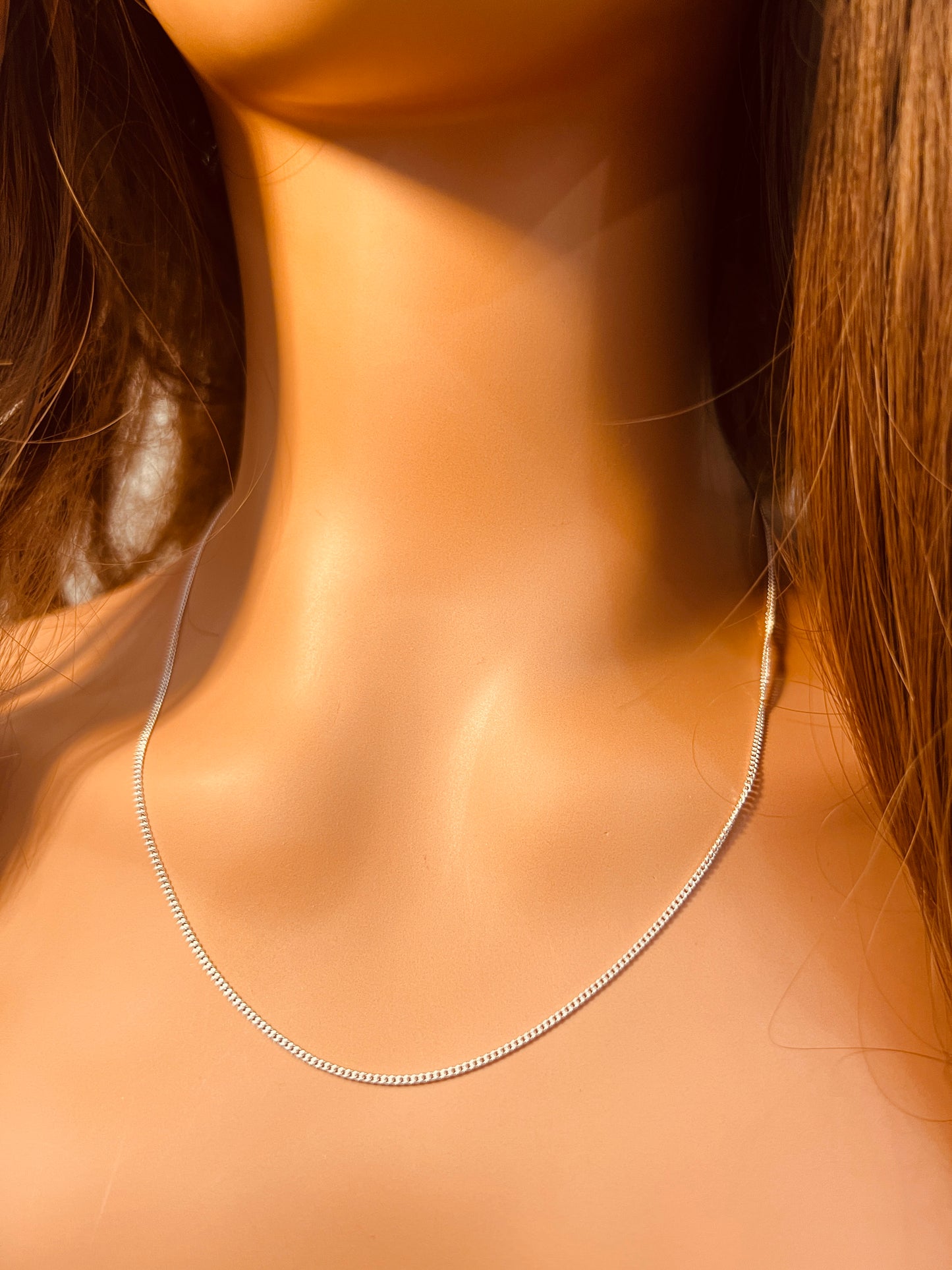 Sterling Silver 1mm Curb Necklace | Dainty Chain Look
