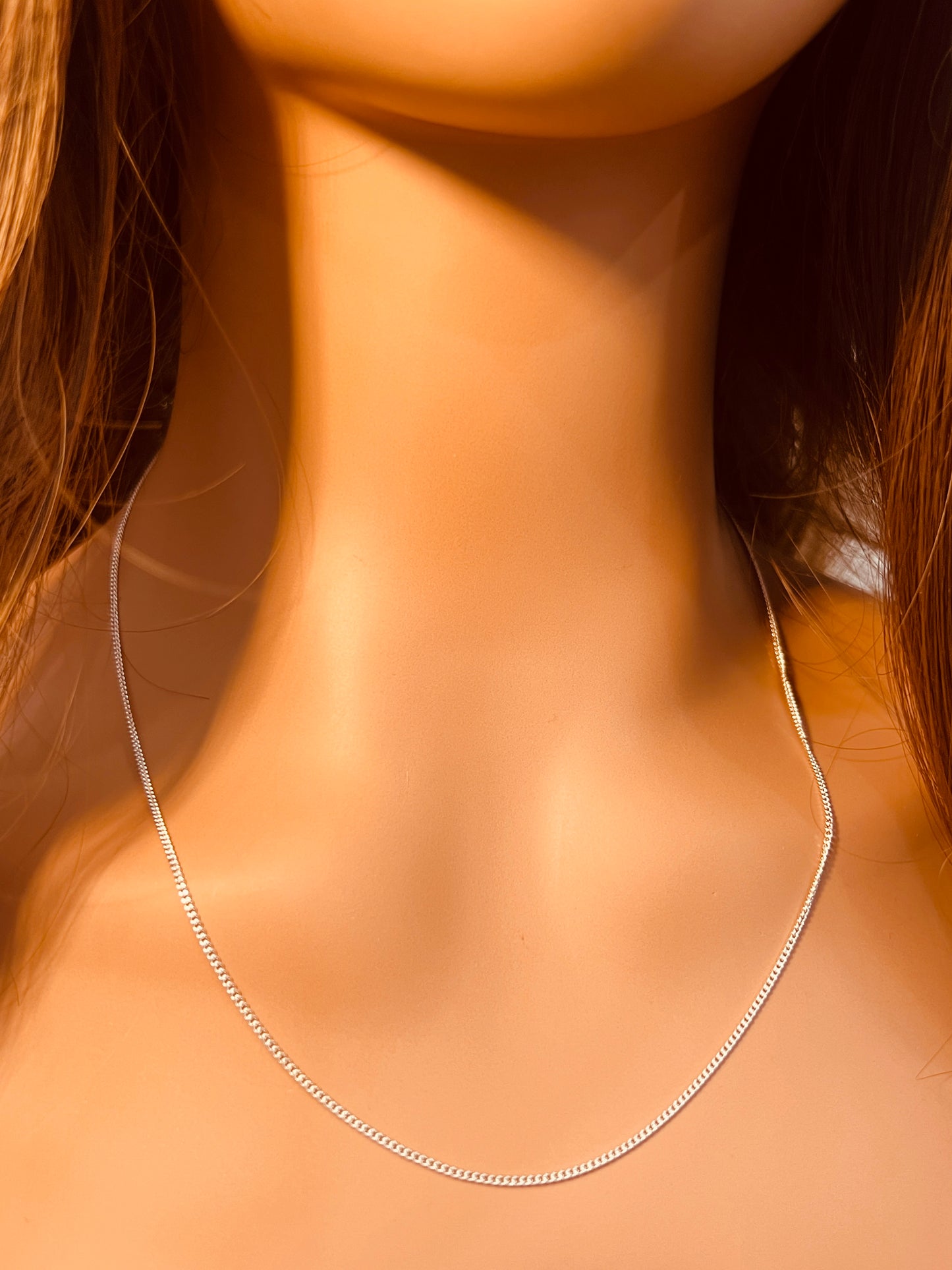 Sterling Silver 1mm Curb Necklace | Dainty Chain Look