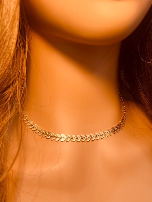 Gold Filled Chevron Necklace | Sleek 18kt Shine with Bold, Geometric Edge