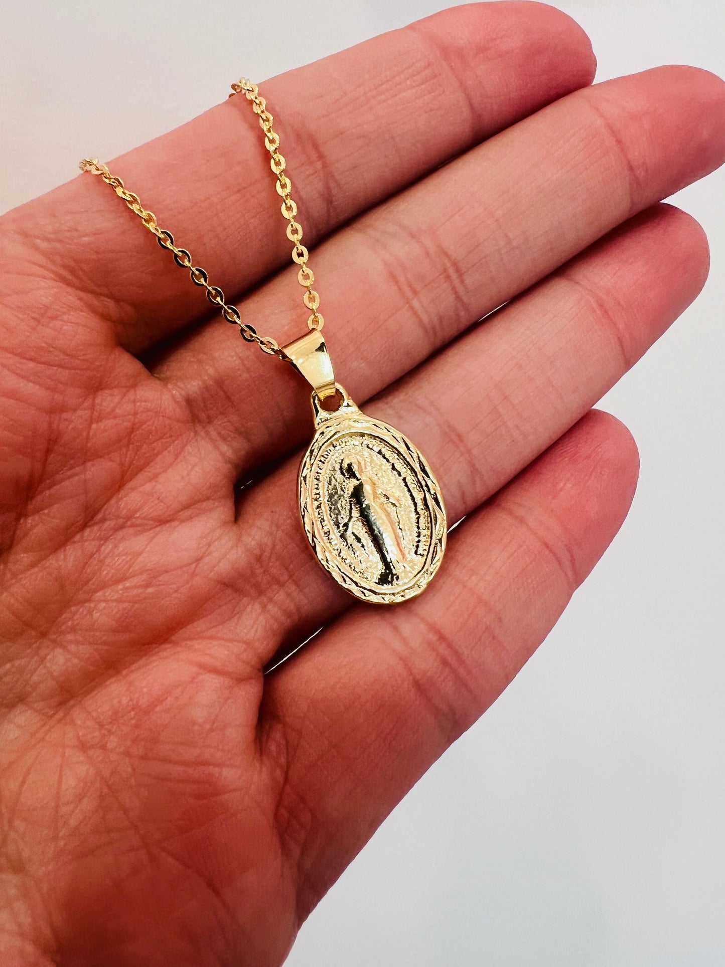 Gold Filled Miraculous Medal Necklace | Faith Charm