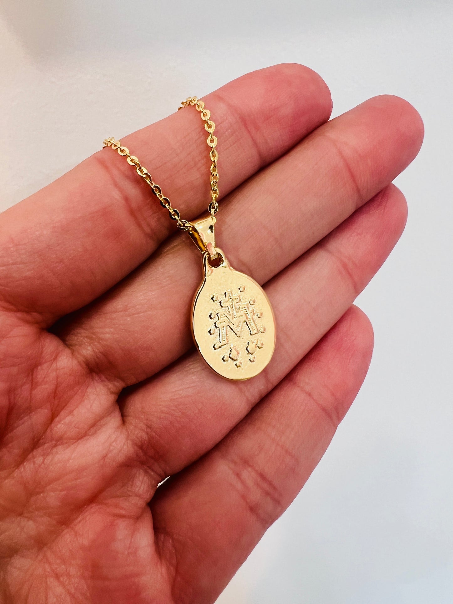 Gold Filled Miraculous Medal Necklace | Faith Charm