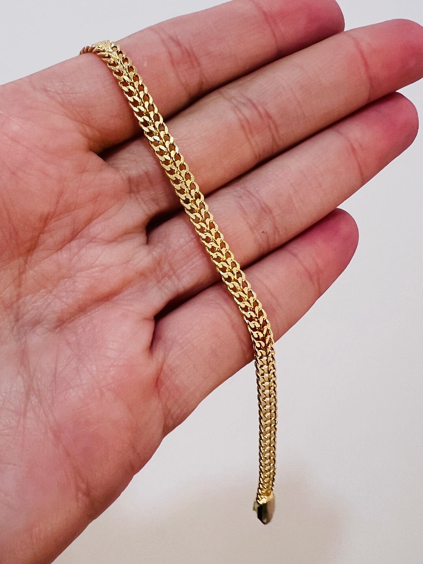 Gold Filled 3mm Mesh Bracelet | Sleek Woven Chain in 18kt Gold