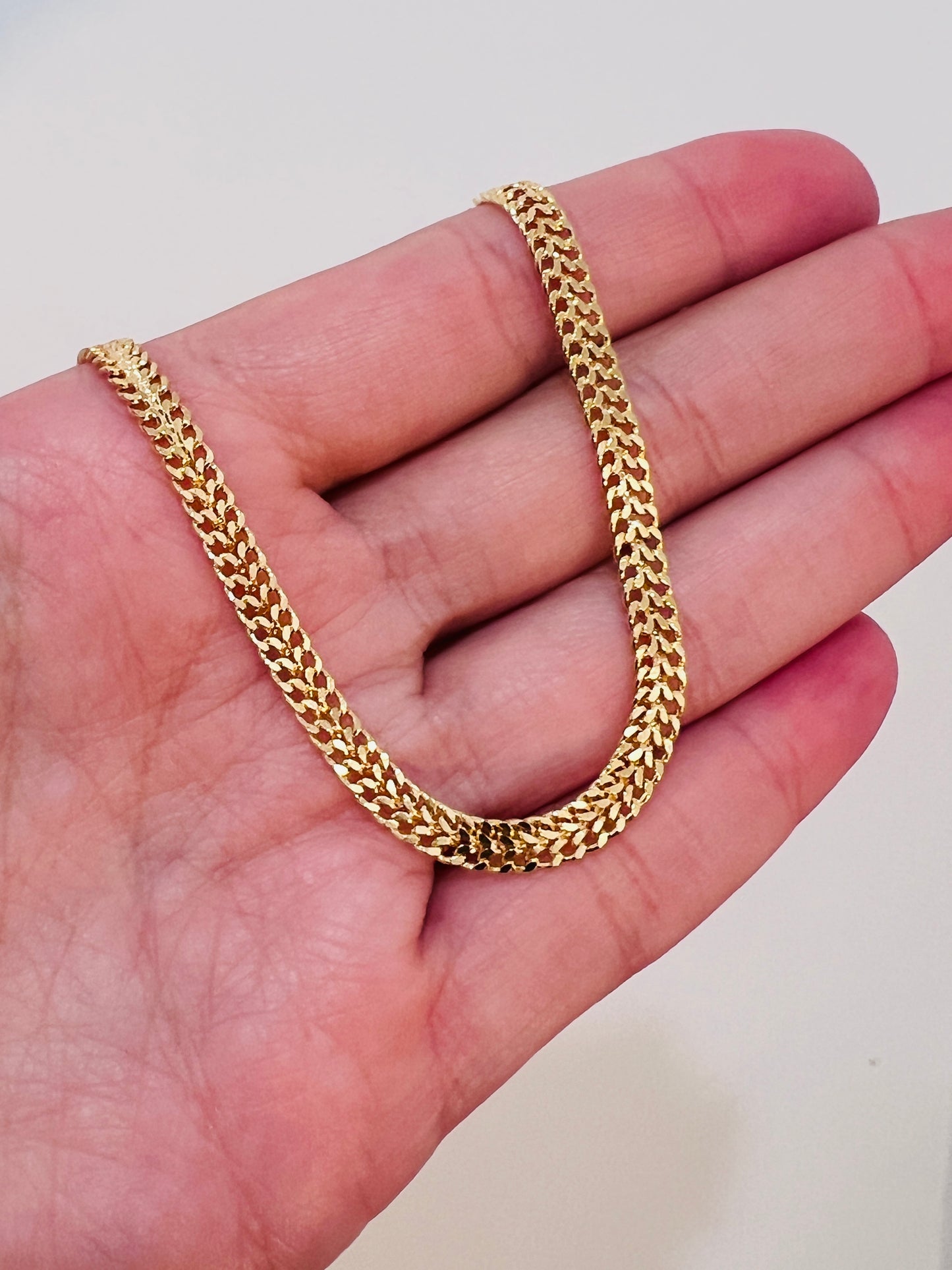 Gold Filled 3mm Mesh Bracelet | Sleek Woven Chain in 18kt Gold