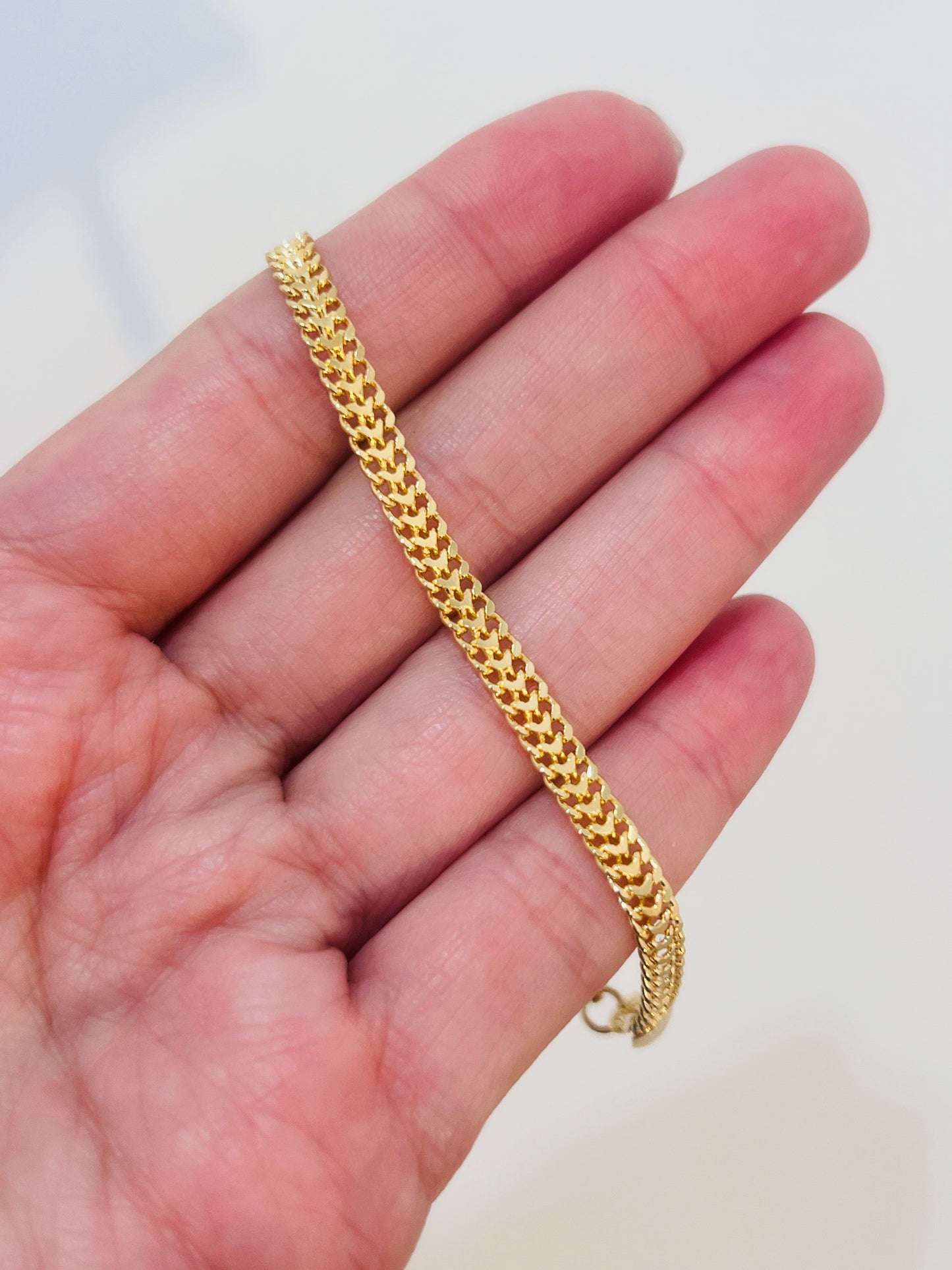 Gold Filled 3mm Mesh Bracelet | Sleek Woven Chain in 18kt Gold