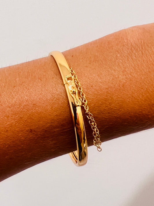 Gold Filled Chain Link Bangle | Classic Statement Wristwear