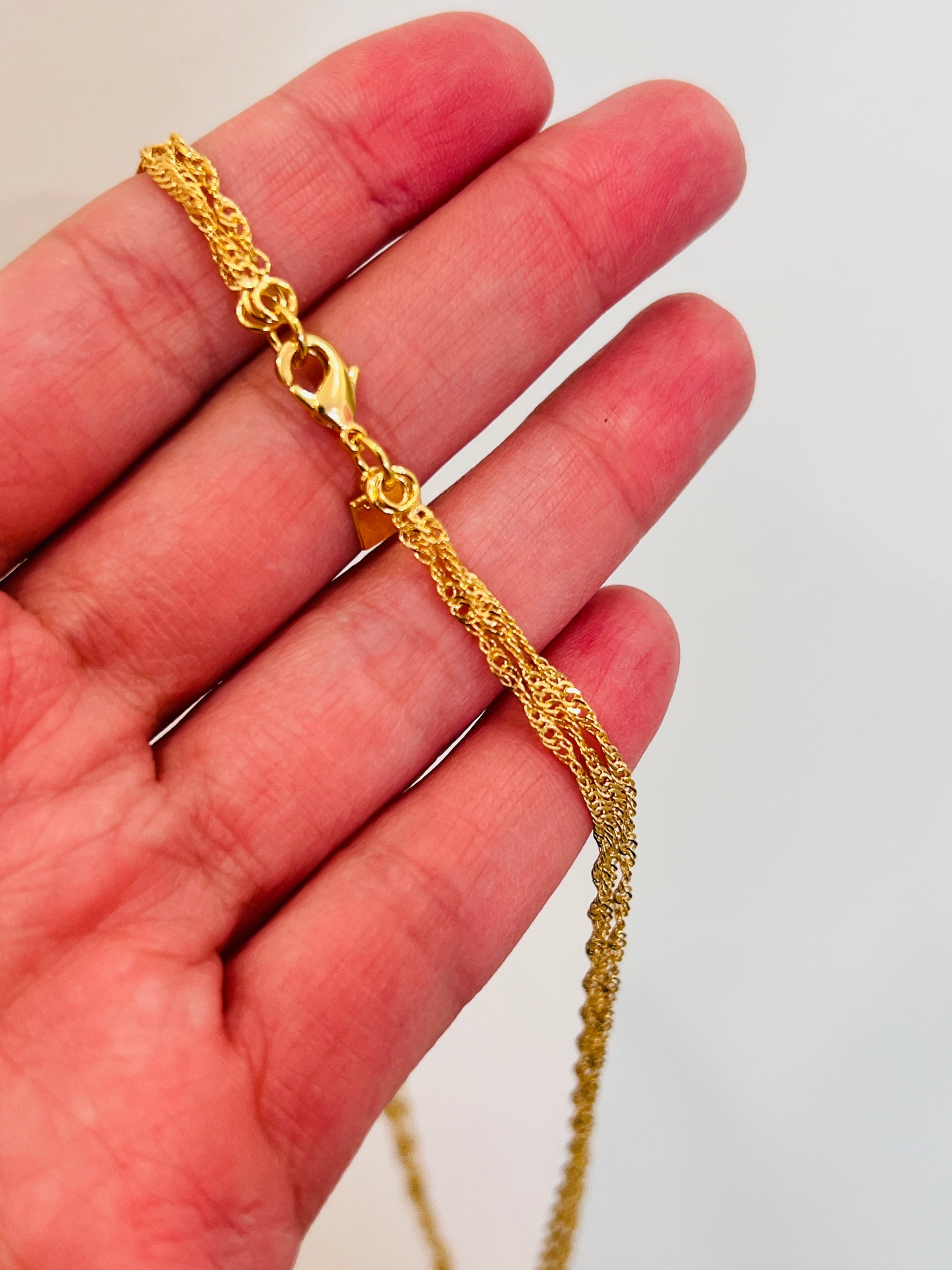 Gold Filled Triple Layered Necklace | CZ & Cross Charm