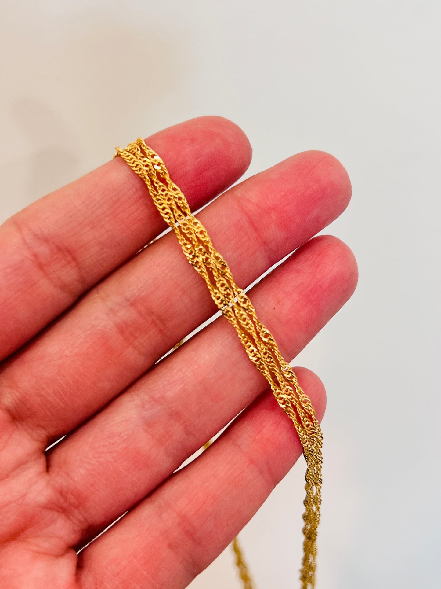 Gold Filled Triple Layered Necklace | CZ & Cross Charm