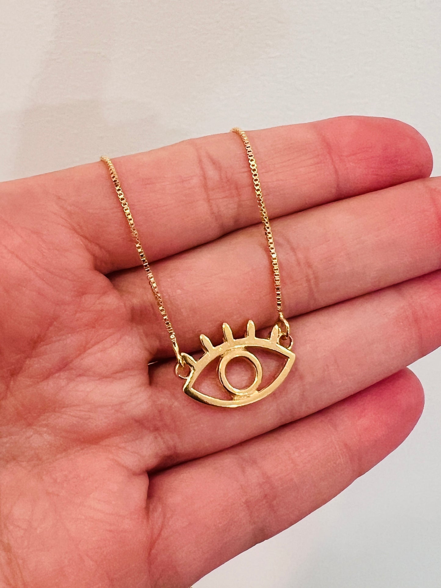 Gold Filled Evil Eye Necklace | 17.5" Protective Charm