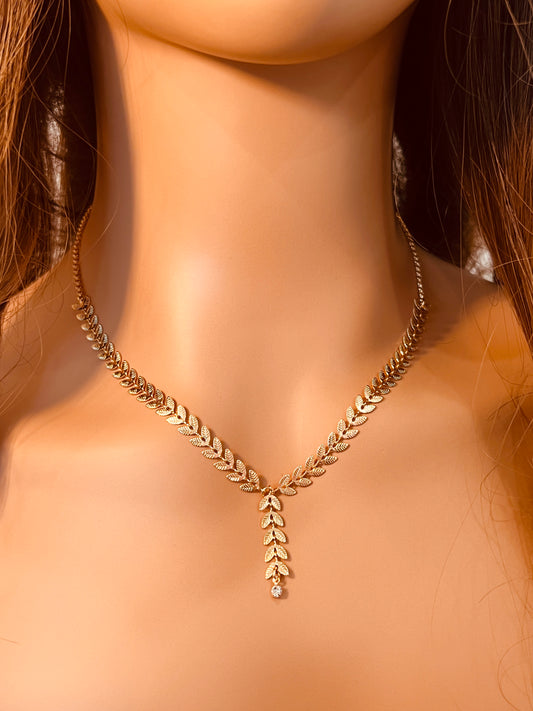Gold Filled Chevron Necklace | 17.75" Statement Chain